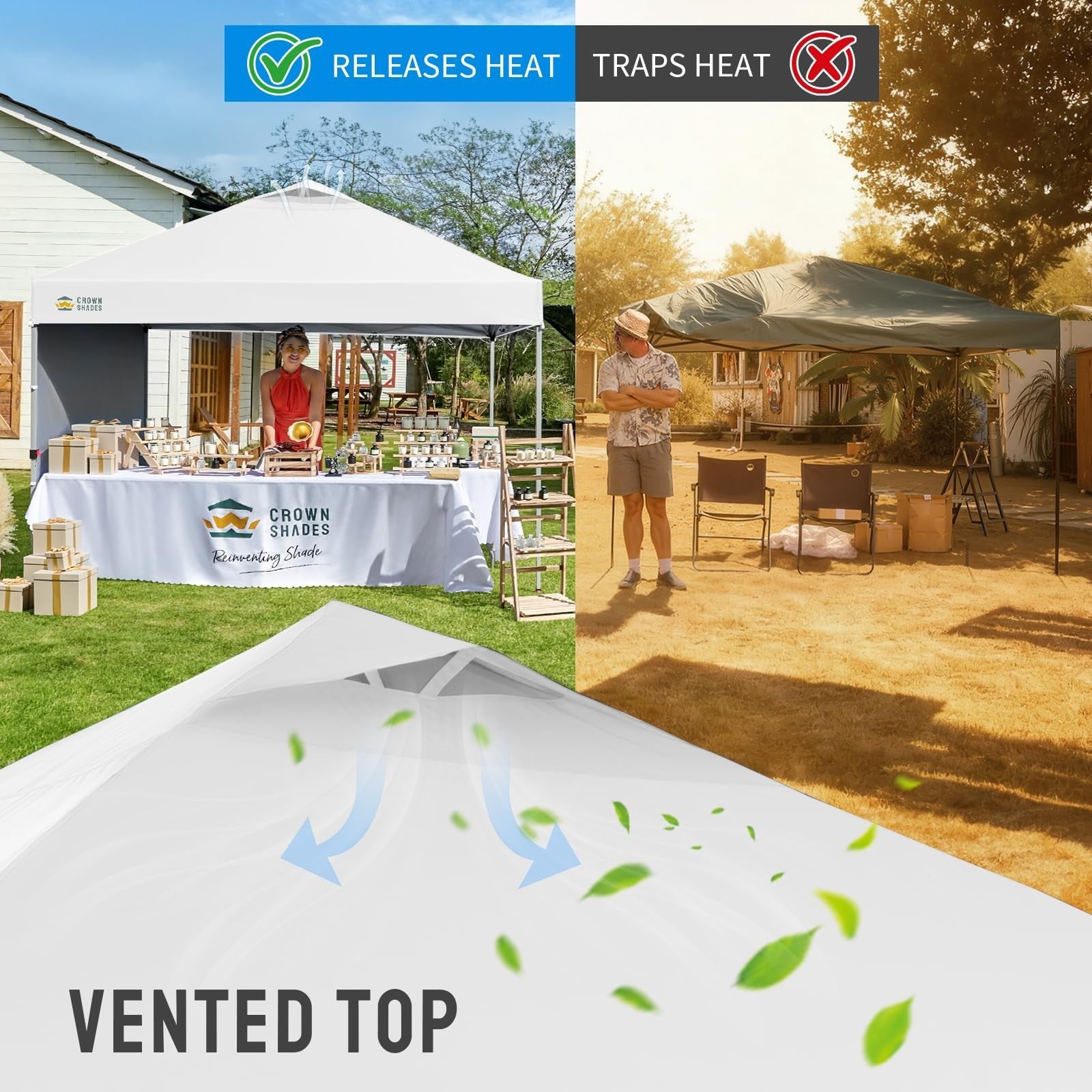 10x10 Pop Up Canopy Tent with Side Wall, Easy Setup Outdoor Shelter, Beach Gazeb6