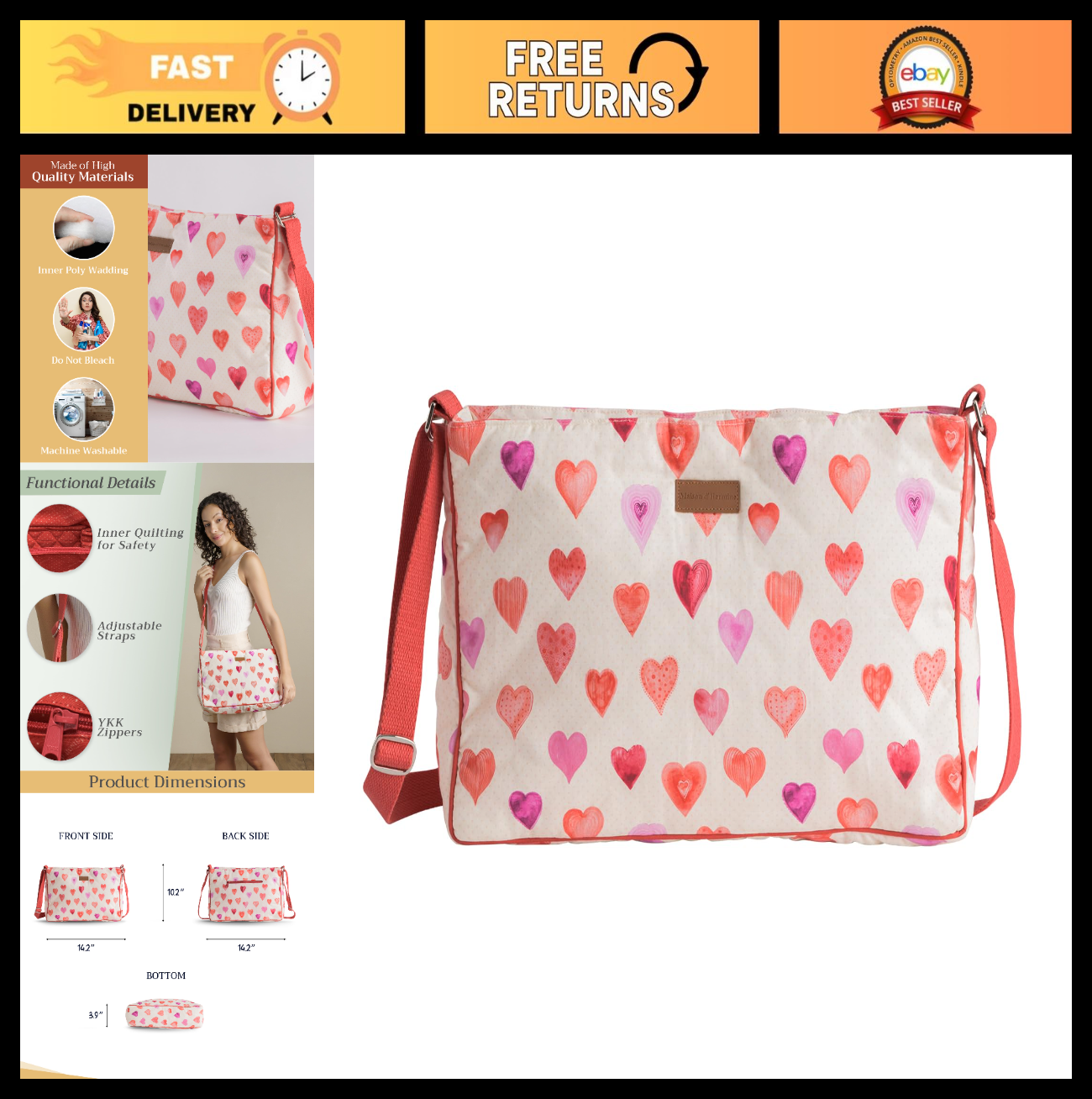 Stylish Cotton Shoulder Bag for Women   Versatile Handbag, Everyday Use, Fashion0