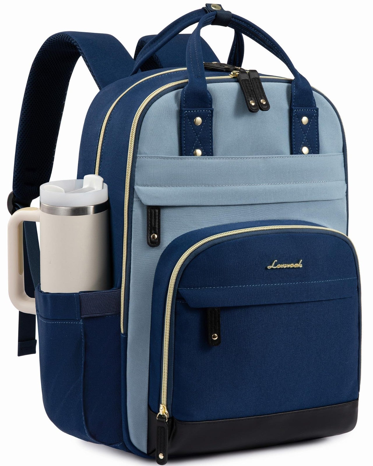 Stylish 15.6" Laptop Backpack with Tumbler Holder, Work & Travel Bag for Women &1