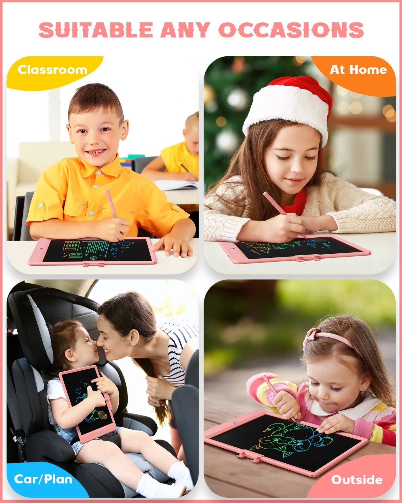 10" LCD Writing Tablet for Kids   Electronic Doodle Pad, Educational Gift for Ag4