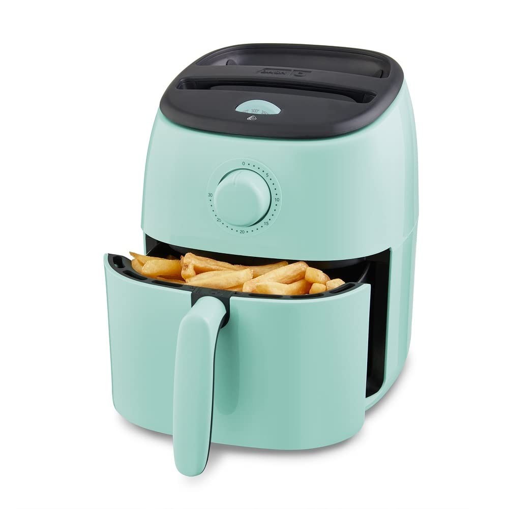 Compact Air Fryer with Adjustable Temperature Control - 2.6 Quarts - Nonstick Ba1