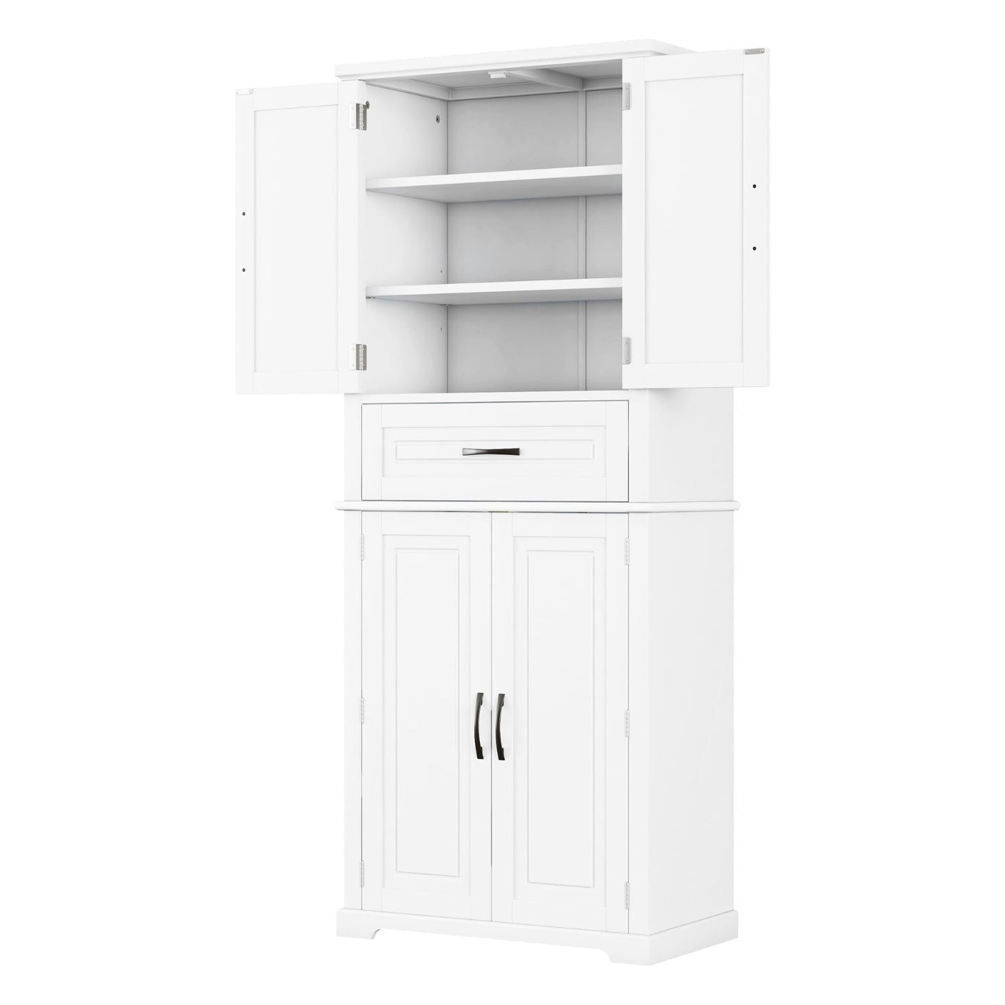 72" Tall Storage Cabinet - Kitchen Pantry with Adjustable Shelves & Slide Drawer8