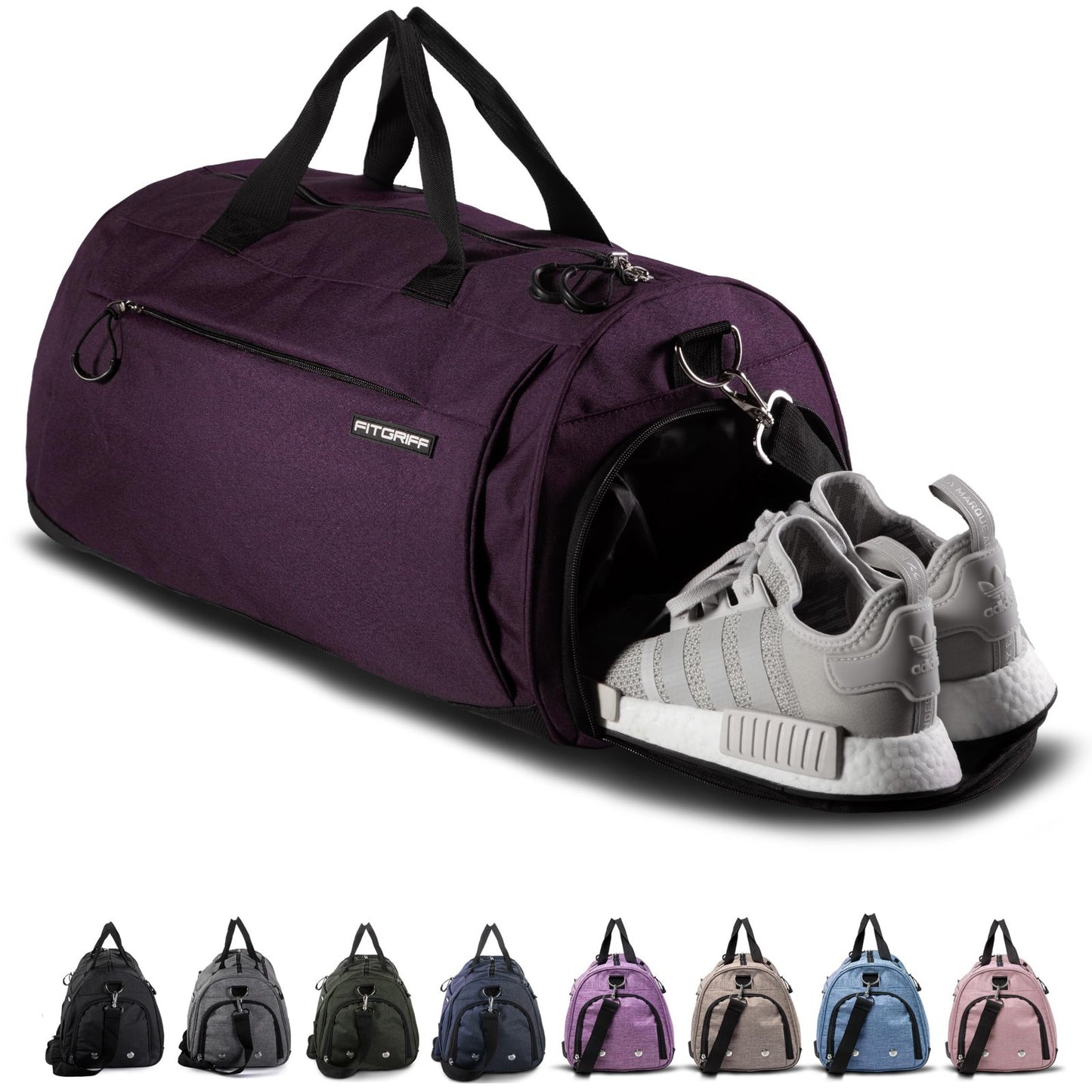 Gym Duffle Bag with Shoe & Wet Compartment - Travel, Sports, Fitness & Workout1