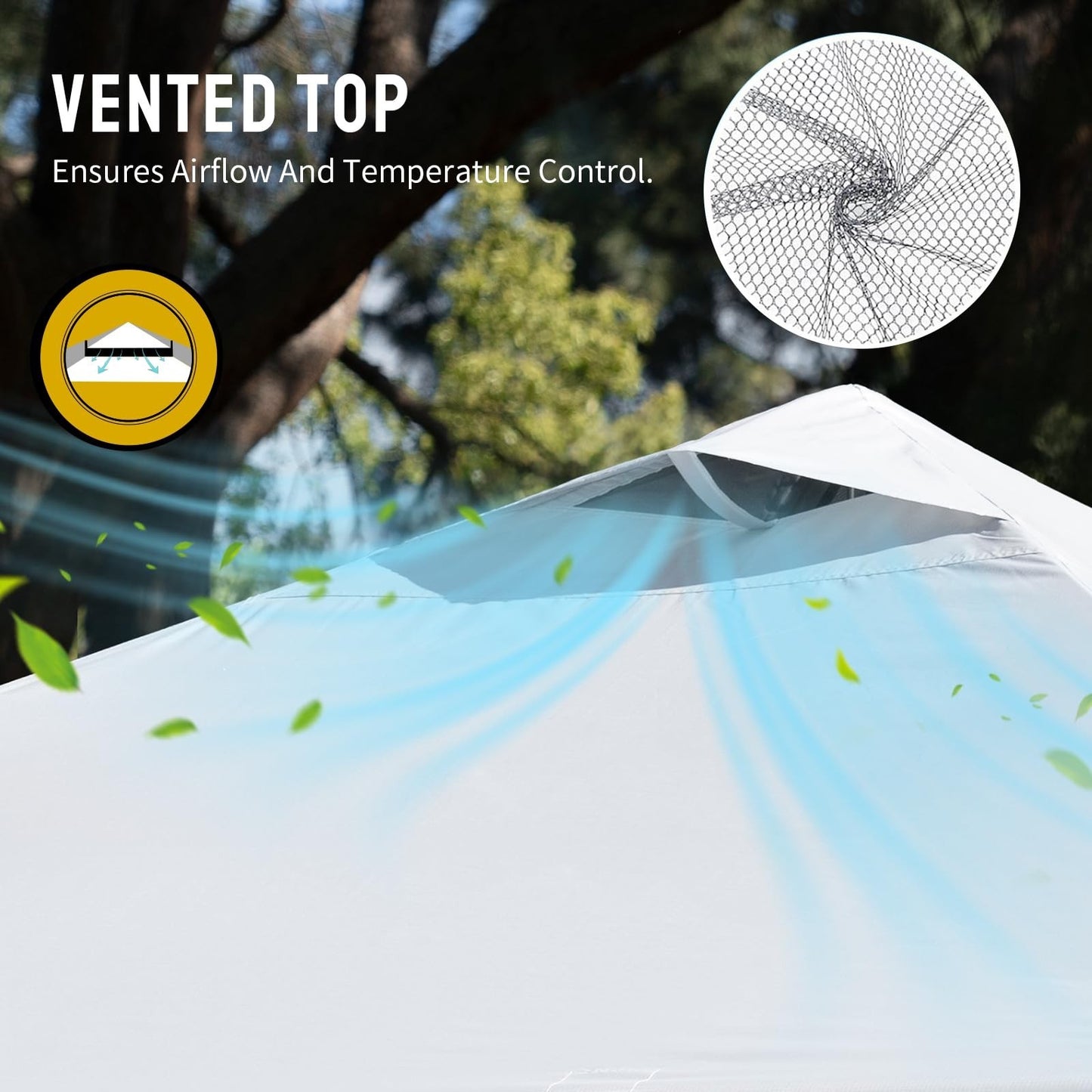 12x12 Pop Up Canopy Tent   One Push Setup, Easy Outdoor Sun Shade, Portable Gaze5