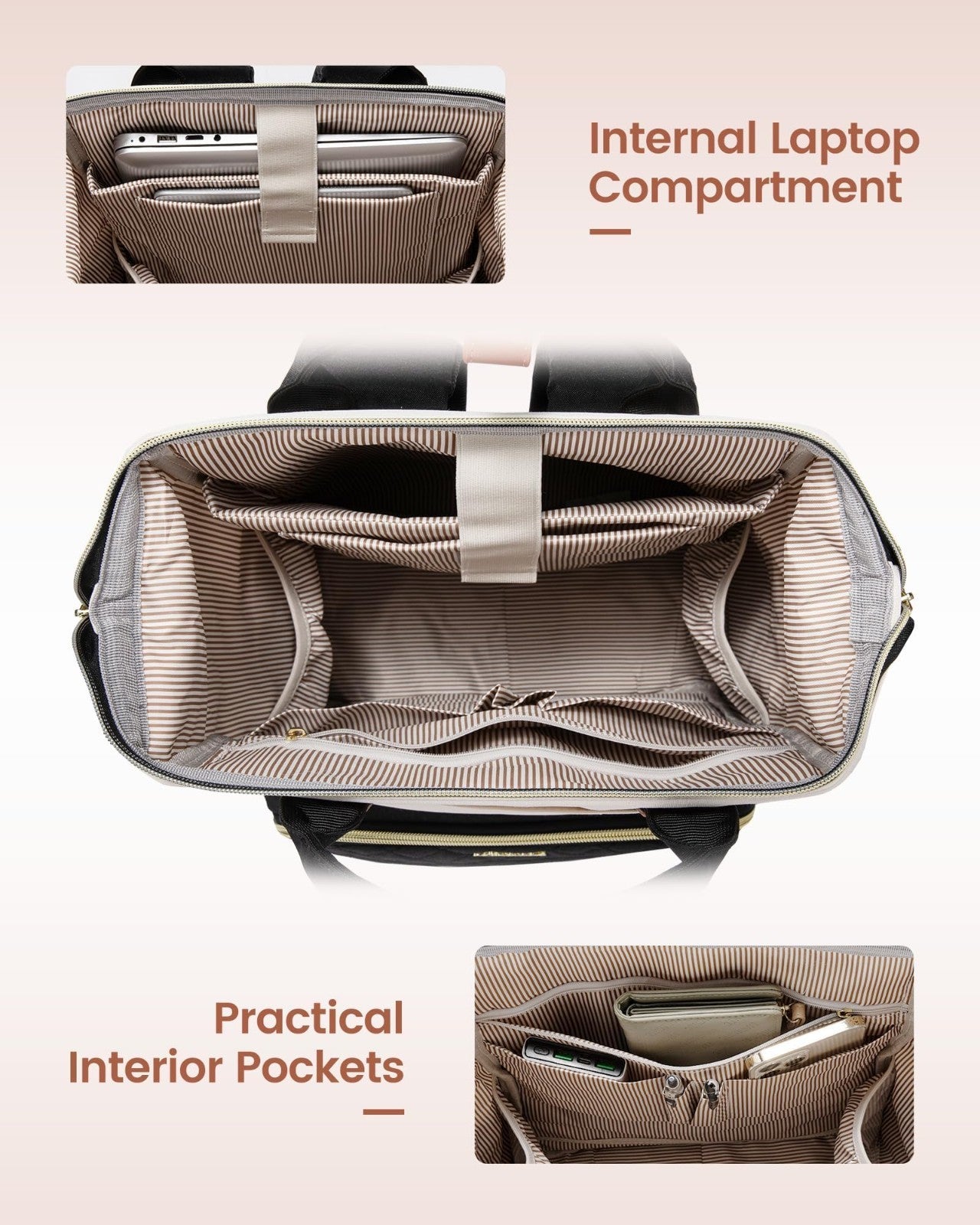Quilted Laptop Backpack for Women   Stylish Work, Teacher & Nurse Purse3
