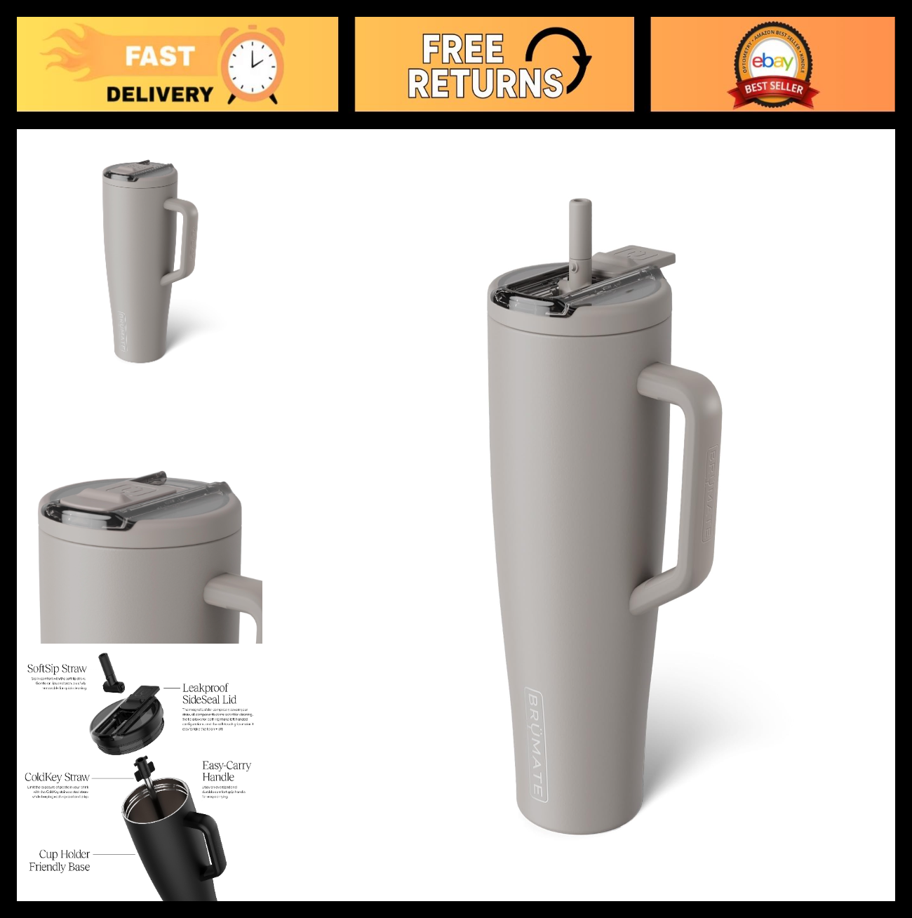 40oz Insulated Tumbler with Leakproof Straw Lid | Stainless Steel Water Bottle |0