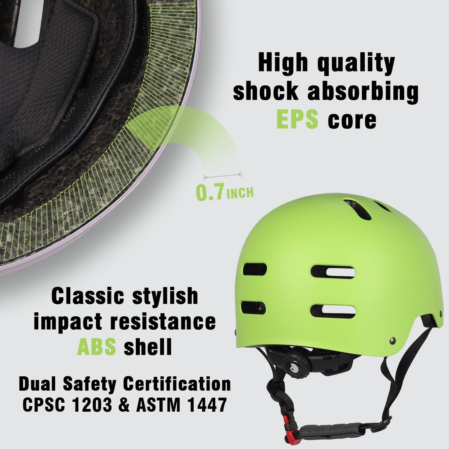 Multi-Sport Helmet for Skateboard, Bike, Scooter - Adjustable, Lightweight, Vent2