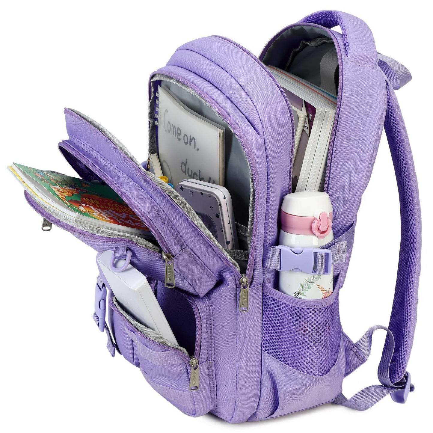 Large Heavy Duty Backpack for School, College, Travel   Multi Pocket Bookbag4