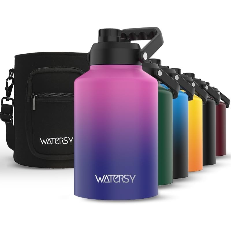Insulated 1 Gallon Water Bottle - 128oz Stainless Steel, BPA Free, Leak Proof, C3