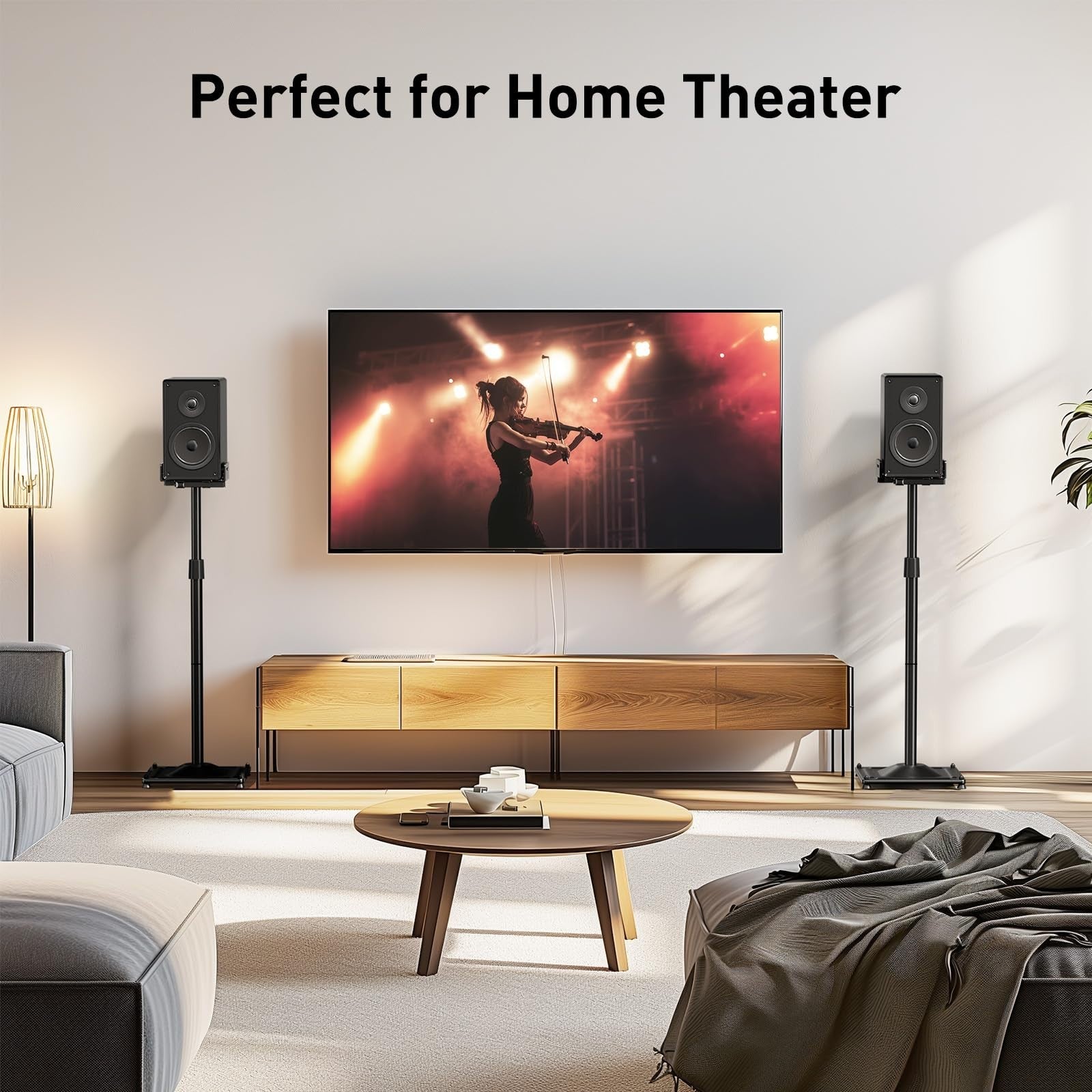 Universal Adjustable Speaker Stands for Surround Sound   33.3” to 45.1”, Floor M7