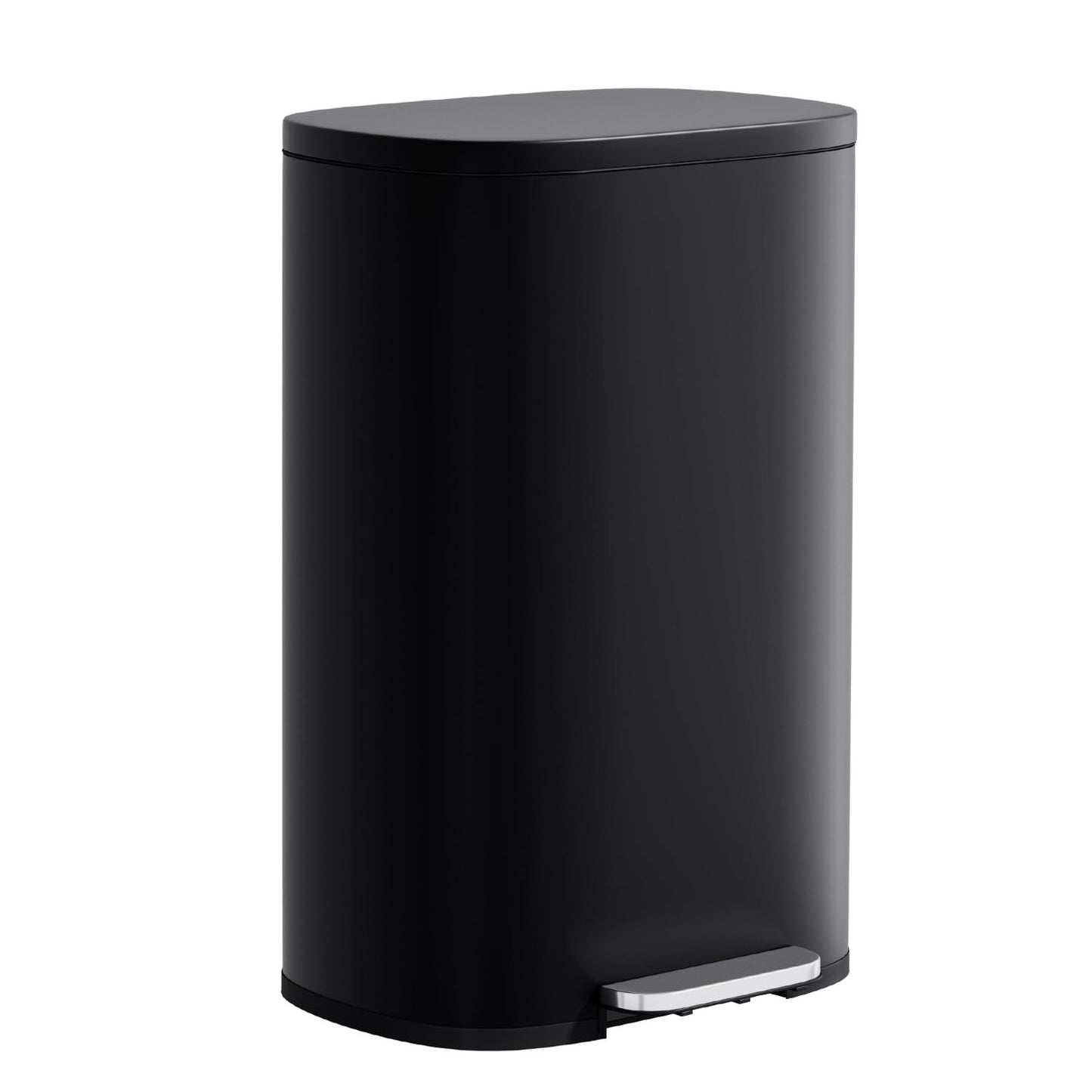 Stainless Steel Trash Can with Lid, Removable Inner Bucket, Foot Pedal, Soft Clo1