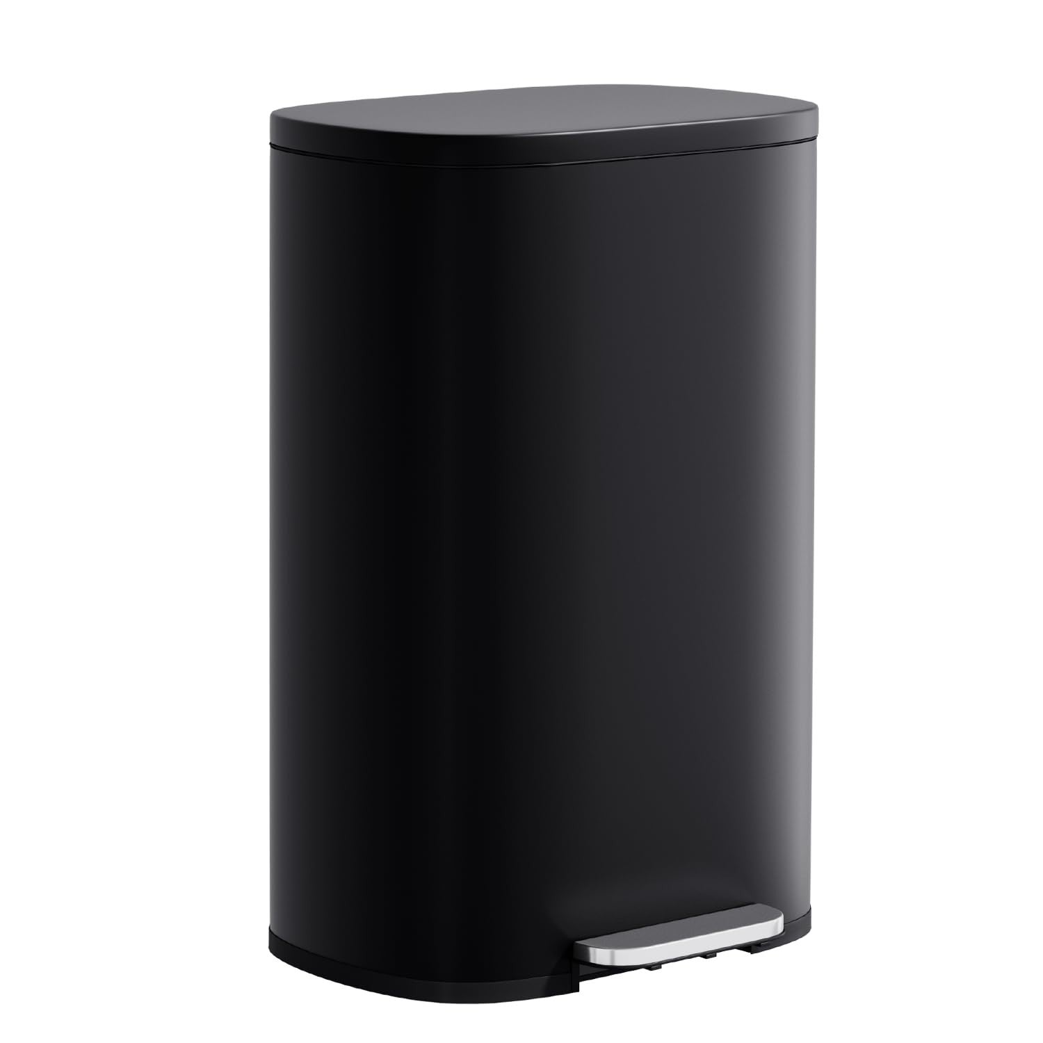 Stainless Steel Trash Can with Lid, Removable Inner Bucket, Foot Pedal, Soft Clo1
