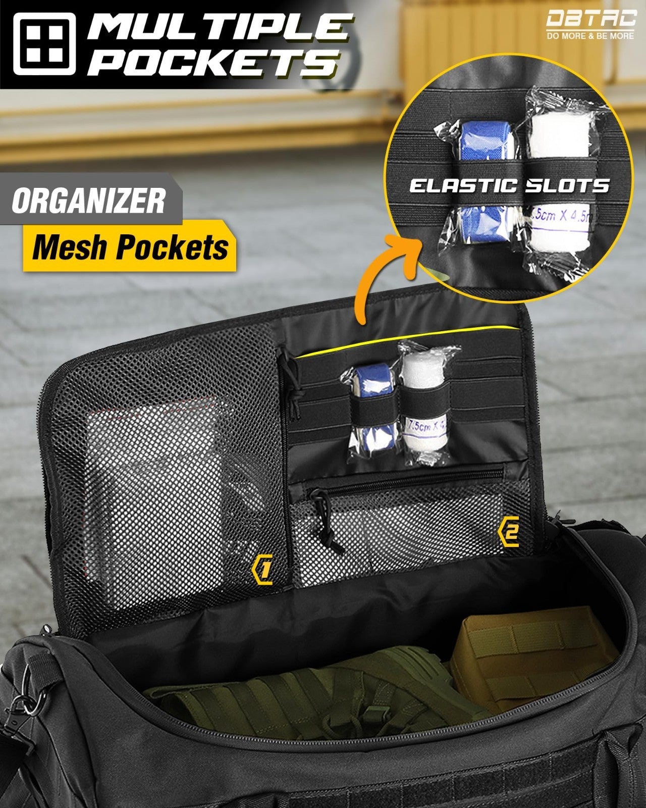 Tactical Gym Bag 40L - Heavy Duty Duffle with Adjustable Strap for Fitness & Tra3