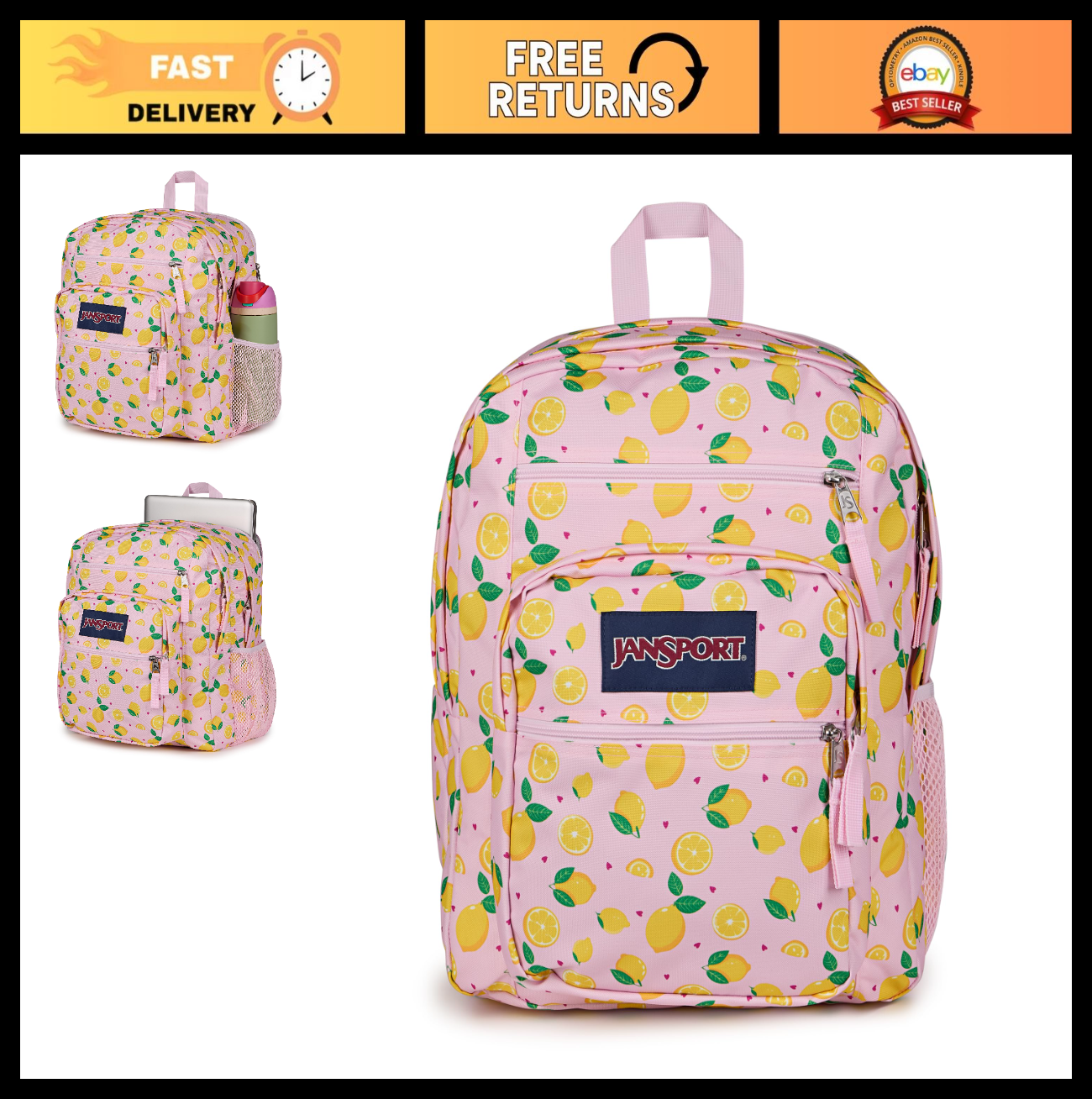 Laptop Backpack for 15” Laptop, Ergonomic Straps, 2 Compartments, Haul Handle  0