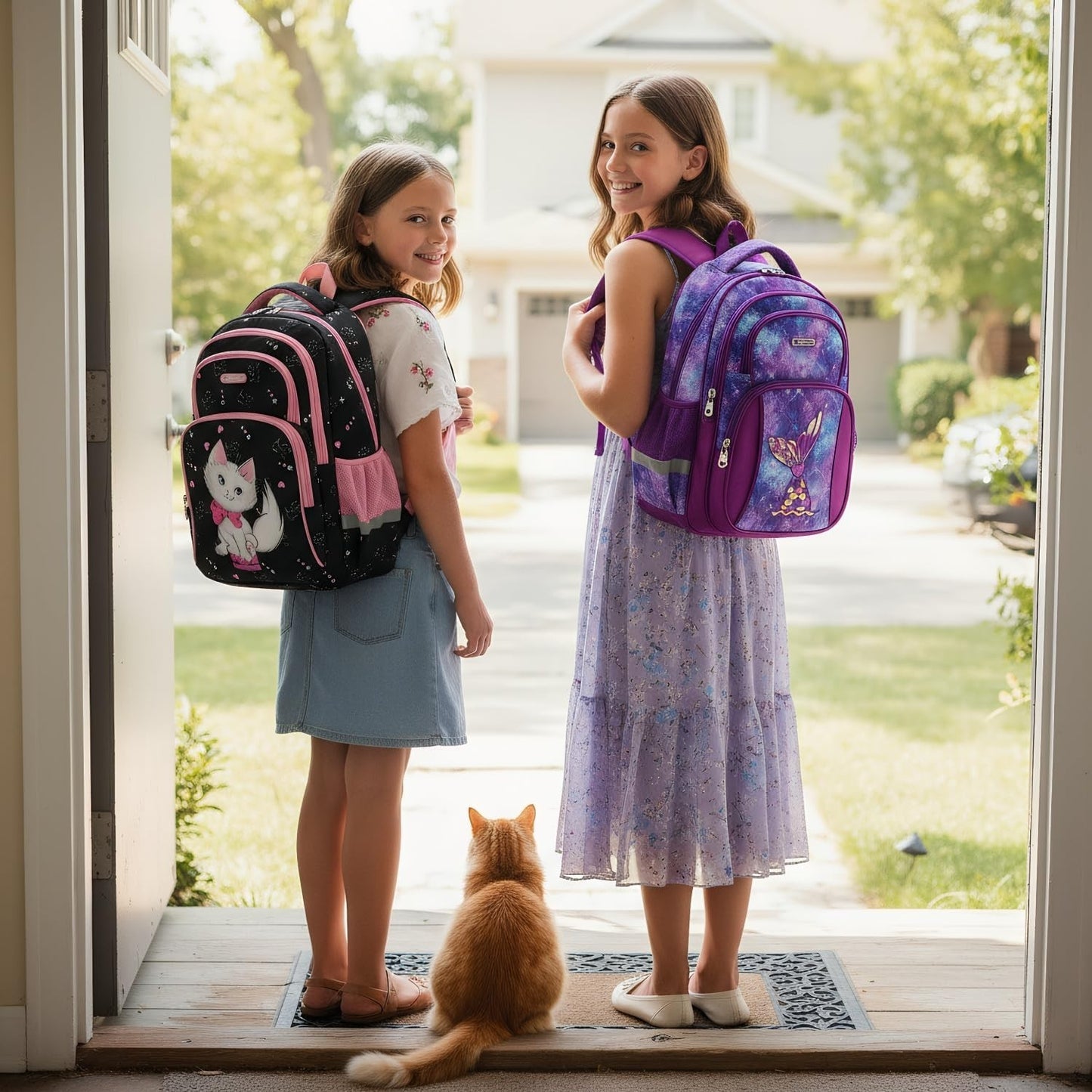Girls 16in School Backpack for Ages 5 10, Durable Bookbag, Perfect Gift2