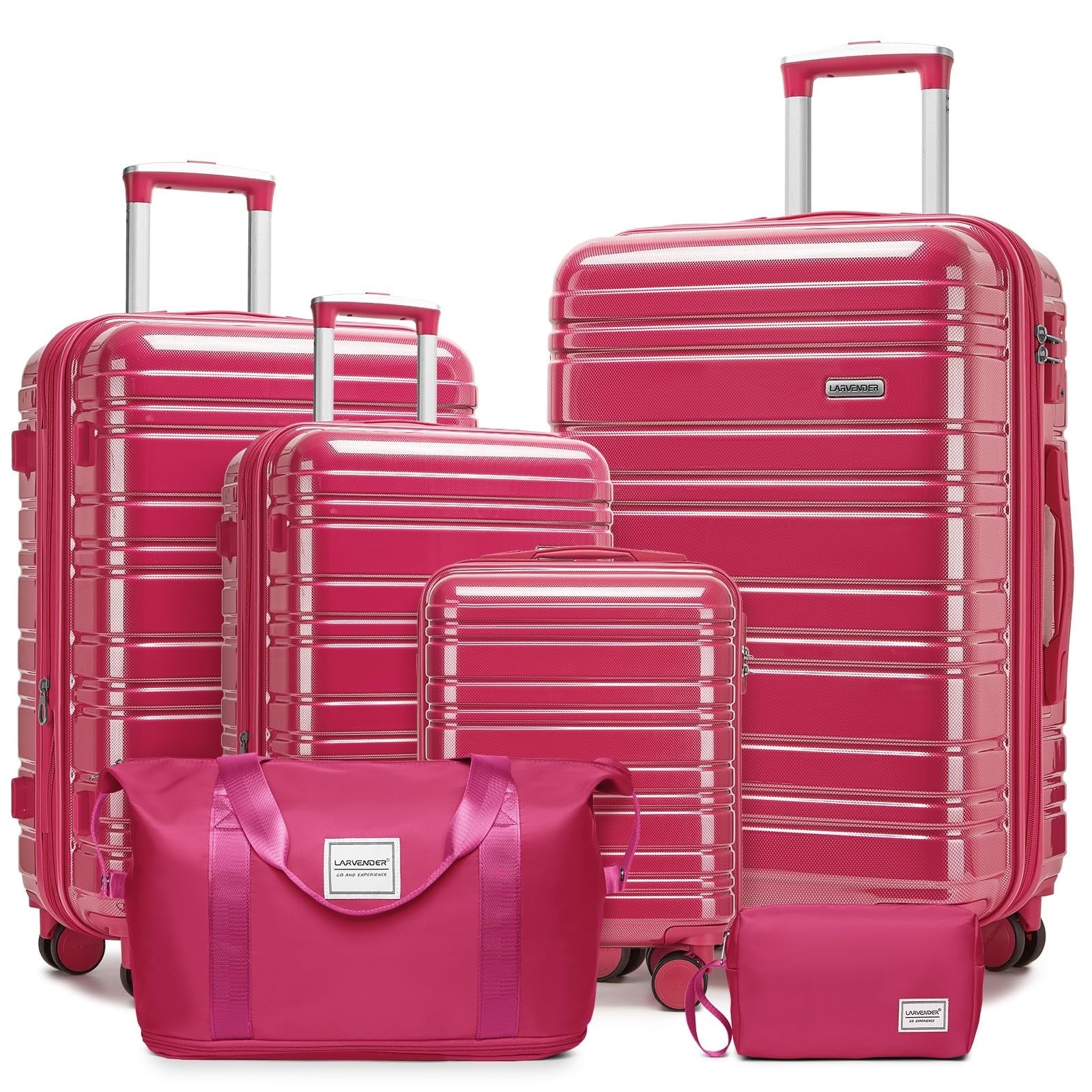 Expandable 6-Piece Luggage Set - Lightweight Hardshell Suitcases with TSA Lock,1