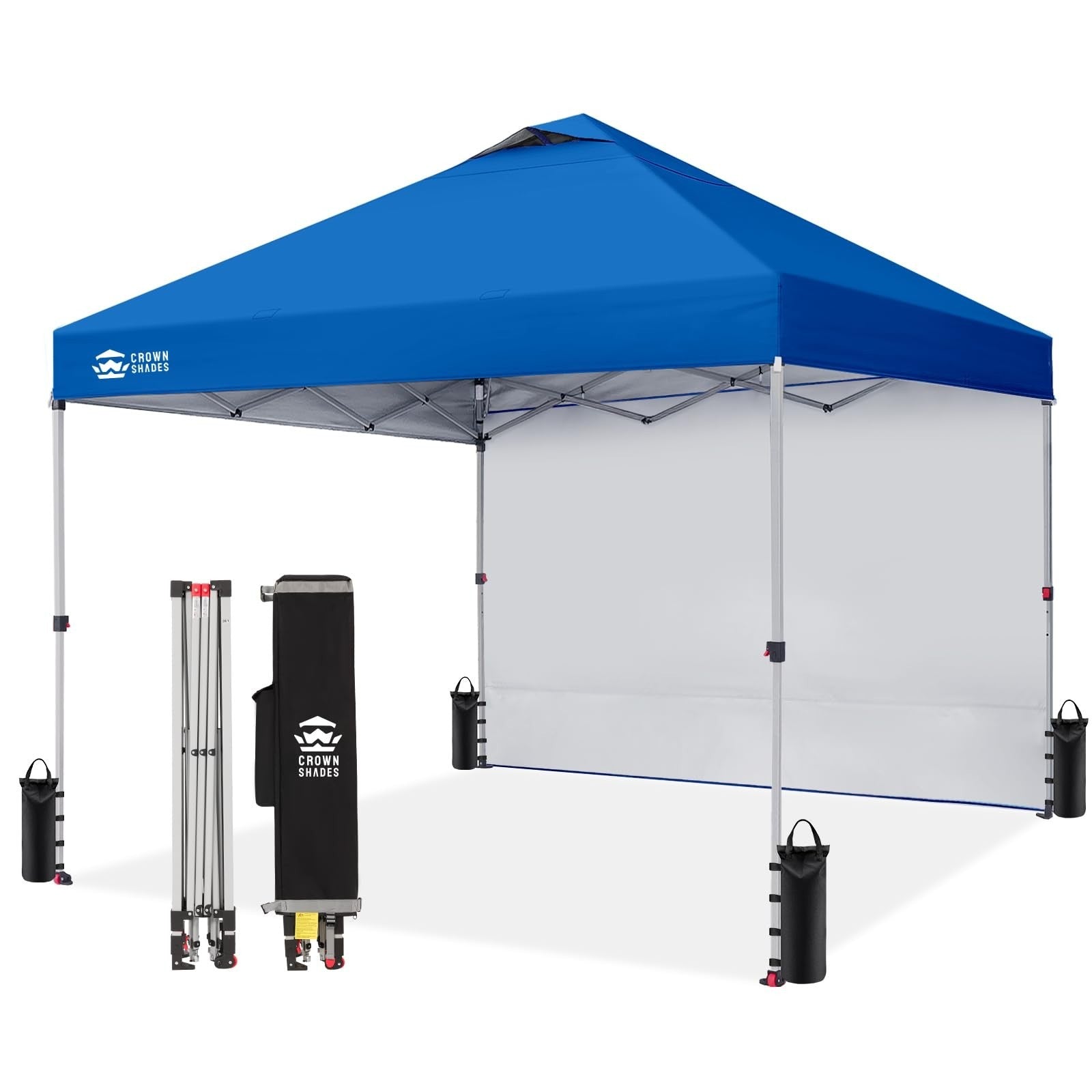 10x10 Pop Up Canopy Tent with Side Wall, Easy Setup Outdoor Shelter, Beach Gazeb1