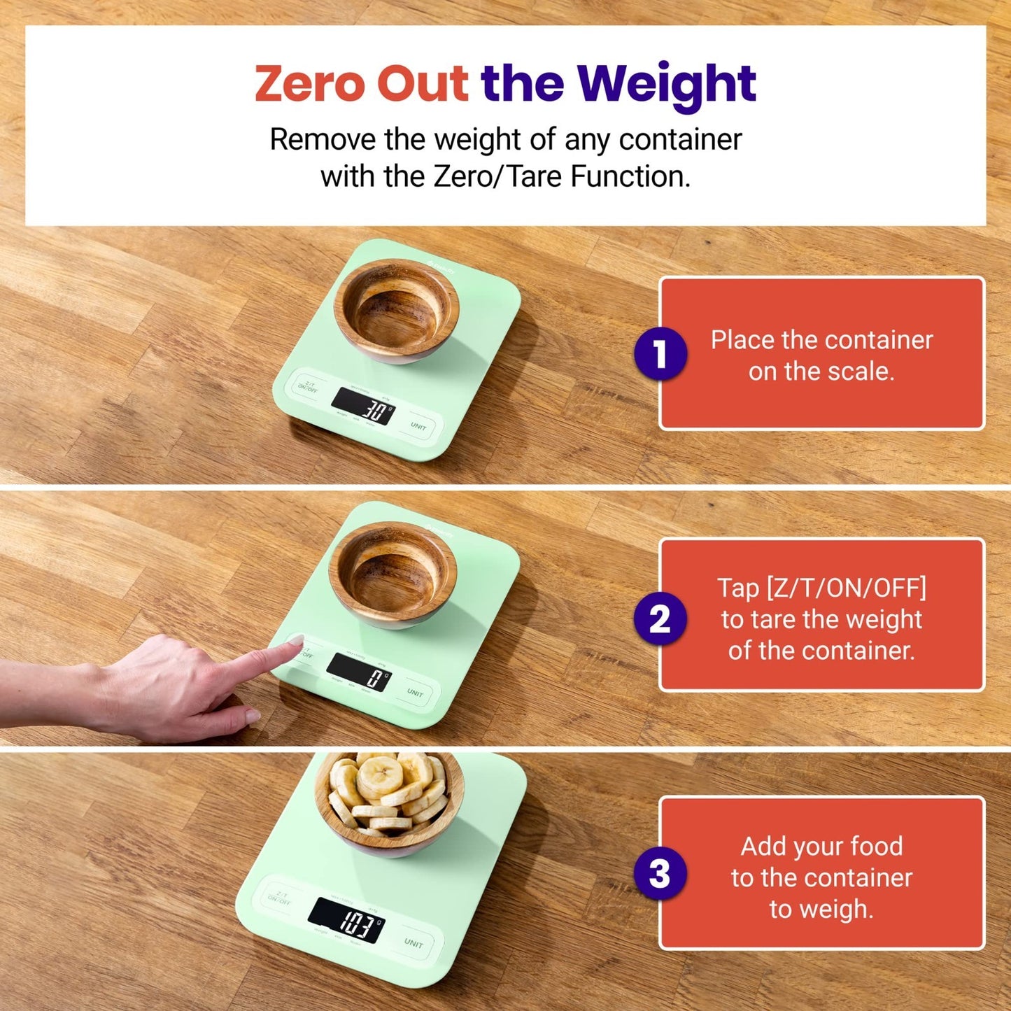 Digital Kitchen Scale   Grams & Ounces, Tare Function, Ideal for Baking, Keto, M3
