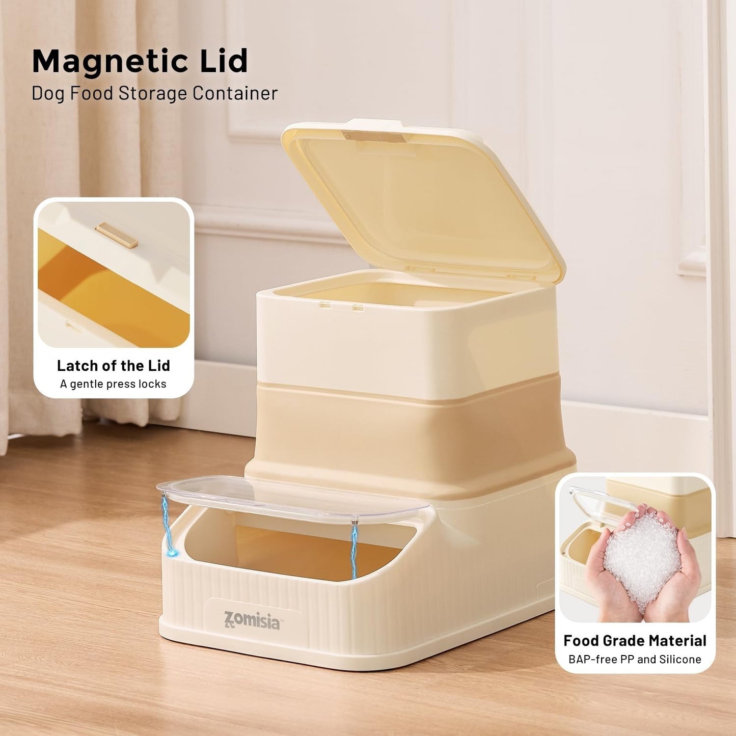 Collapsible Dog Food Storage Container   20 30lbs, Airtight, FIFO Design3