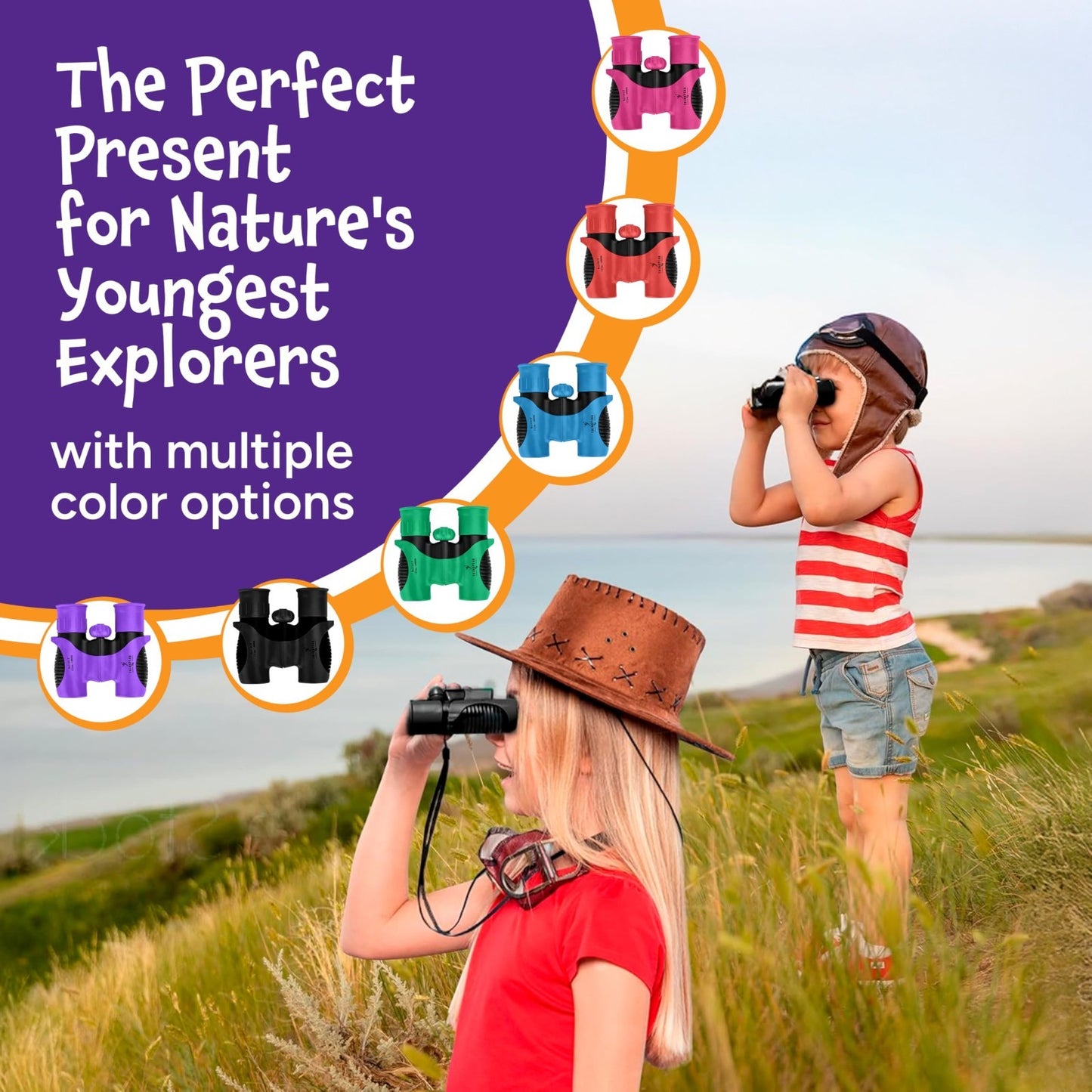 Compact Green Binoculars for Kids 3 12   STEM Outdoor Adventure Toy for Bird Wat6
