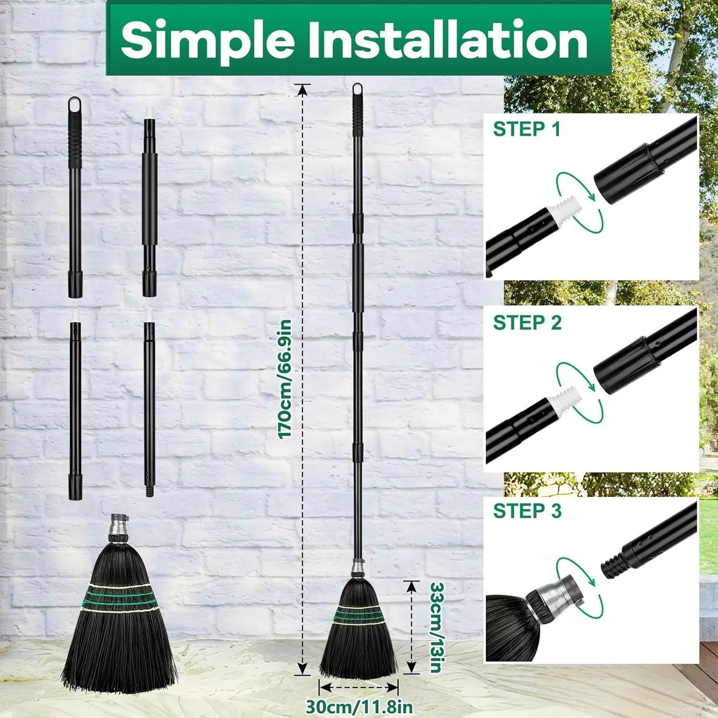 Heavy-Duty Outdoor Broom with Stiff Bristles for Tough Cleaning Tasks2