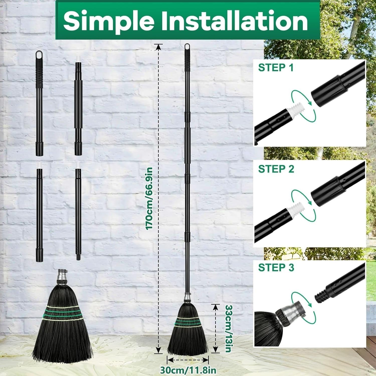 Heavy-Duty Outdoor Broom with Stiff Bristles for Tough Cleaning Tasks2