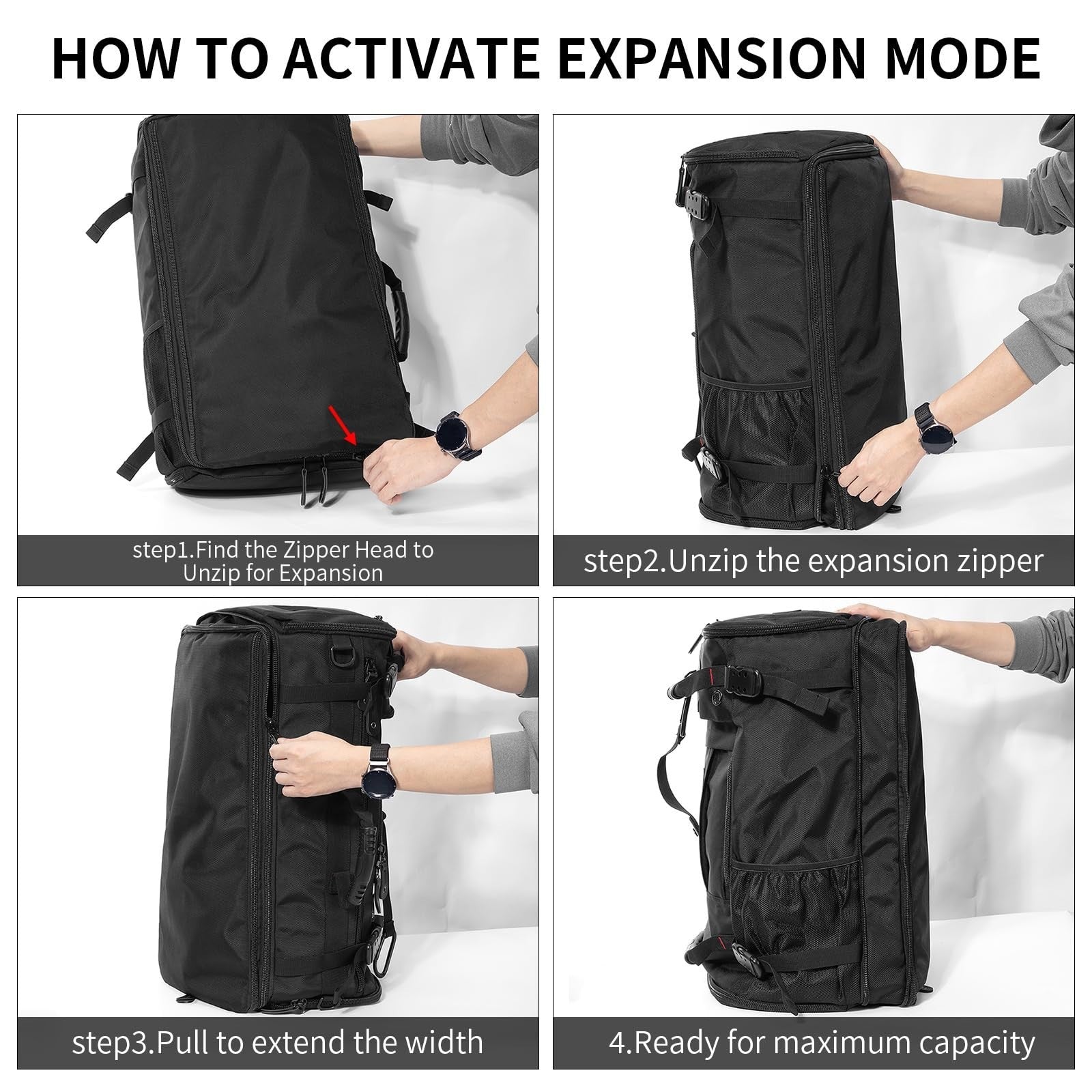 Large Capacity Travel Hiking Sports Backpack Duffle Bag 60L Convertible Laptop B8