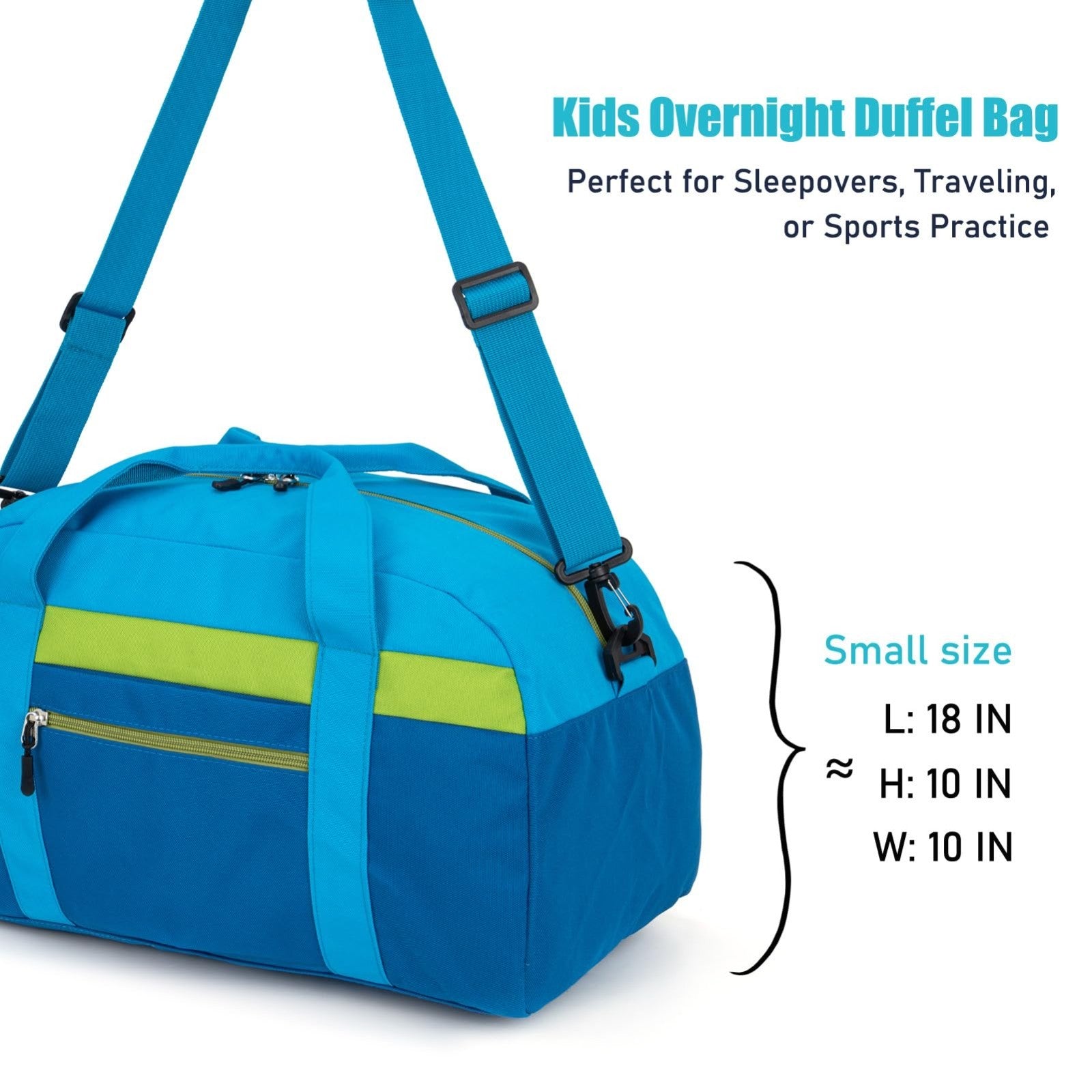 18" Small Kids Duffle Bag - Blue, Perfect for Boys & Girls, Weekend Travel, Spor5