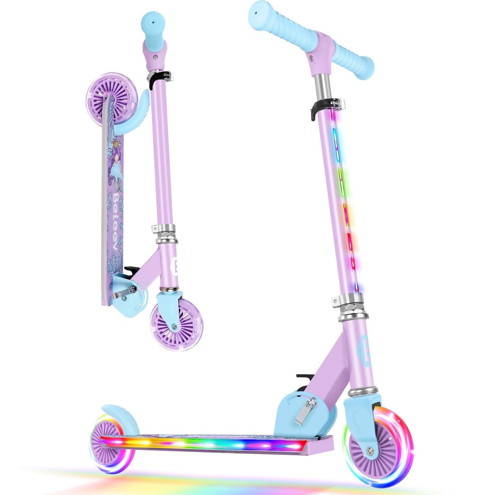 Light-Up Wheel Scooter for Kids, 2-Wheel Folding Kick Scooter, Adjustable Height1
