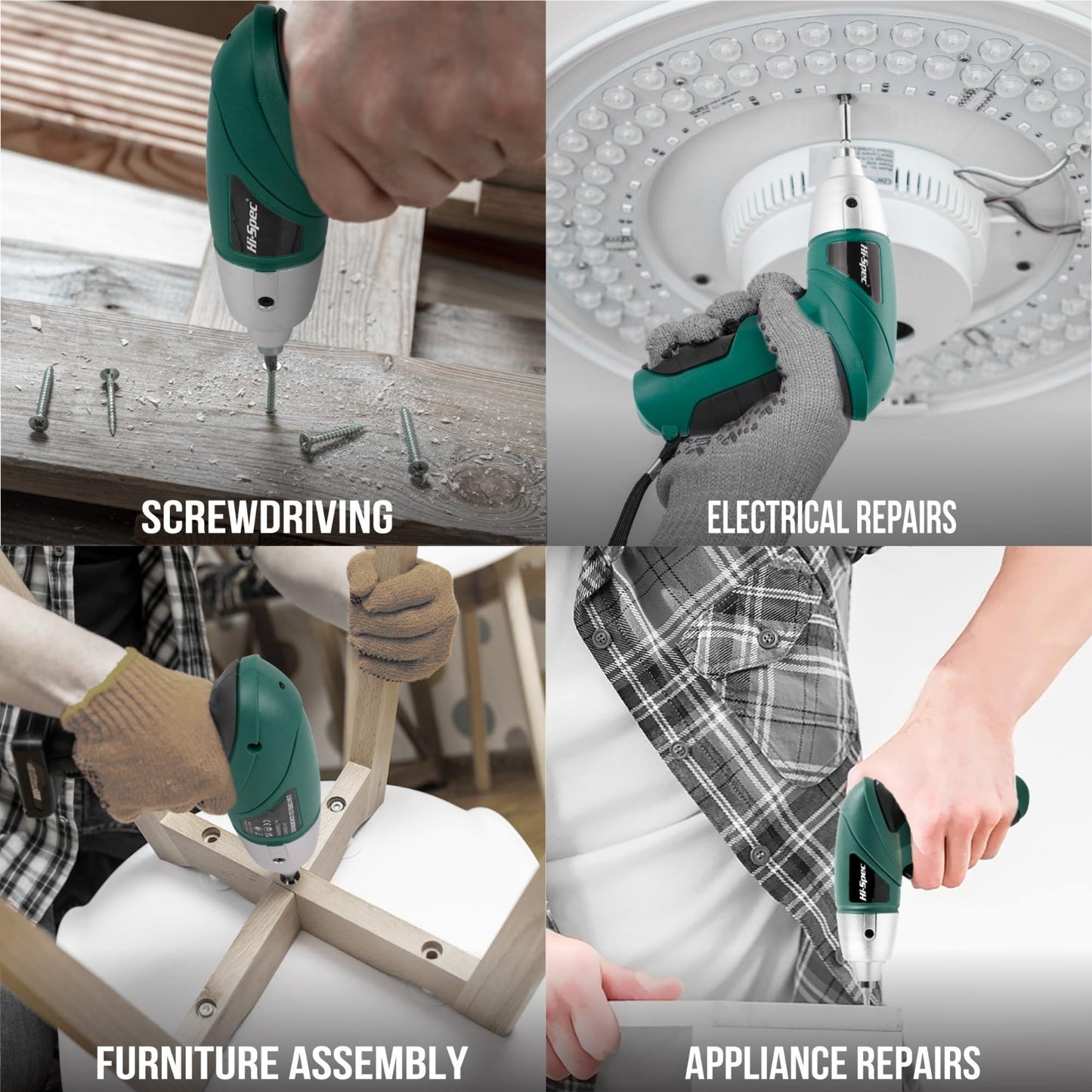 3.6V USB Electric Screwdriver for Home Repairs & Assembly, 19pc Set, LED Light,5