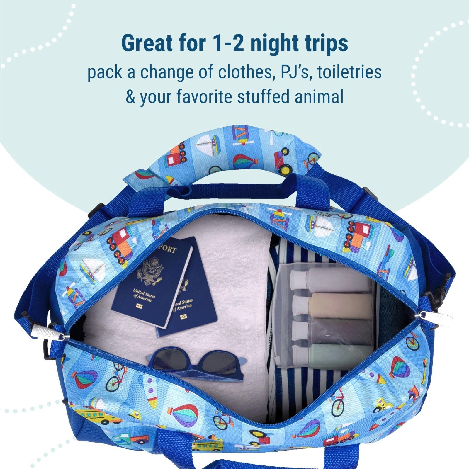 Kids Overnighter Duffel Bag - Lightweight Travel Bag for School & Sleepovers, Du6