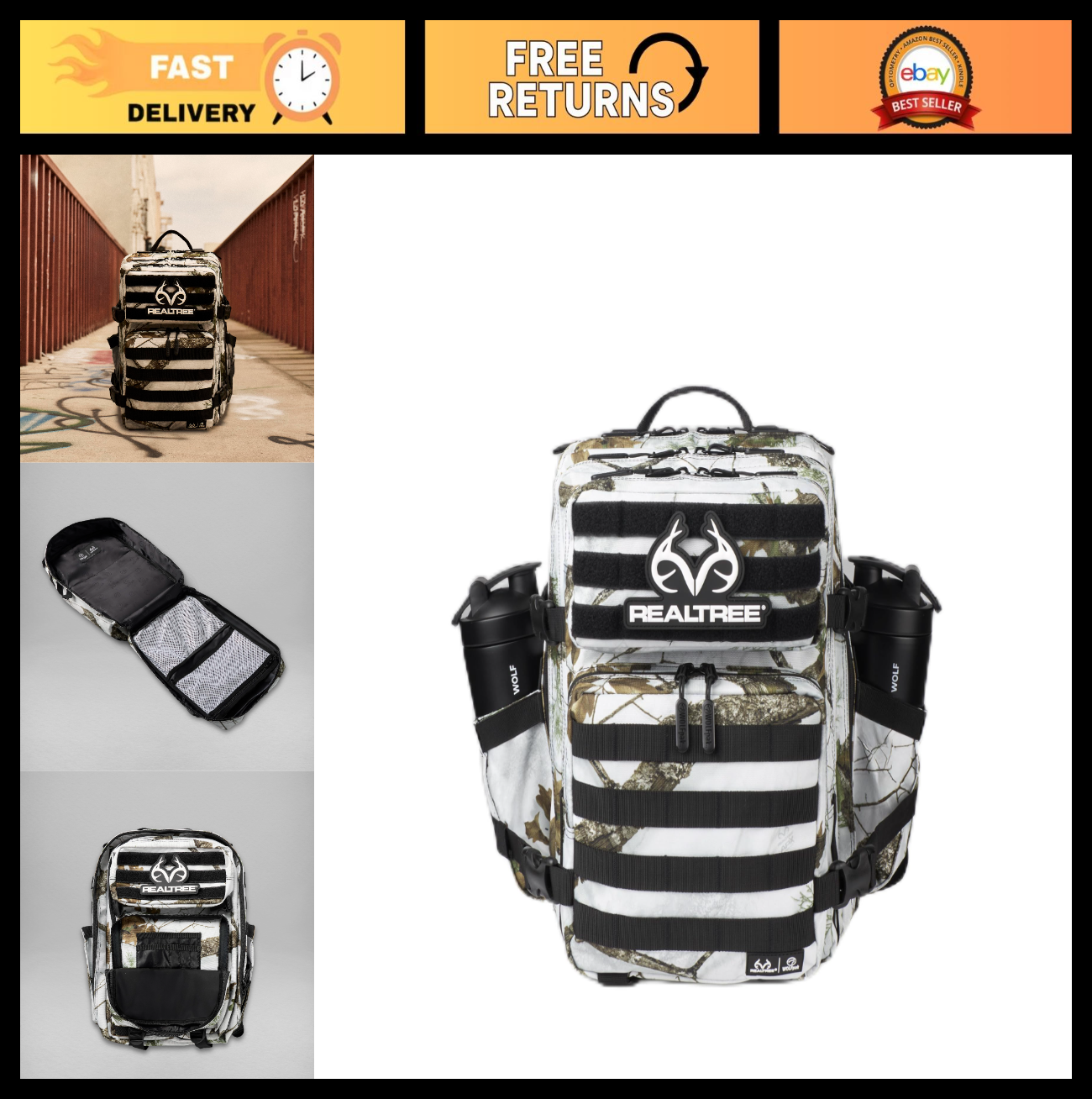 Durable 25L Waterproof Gym Backpack   1000D Oxford, MOLLE Webbing, Laptop Pocket0