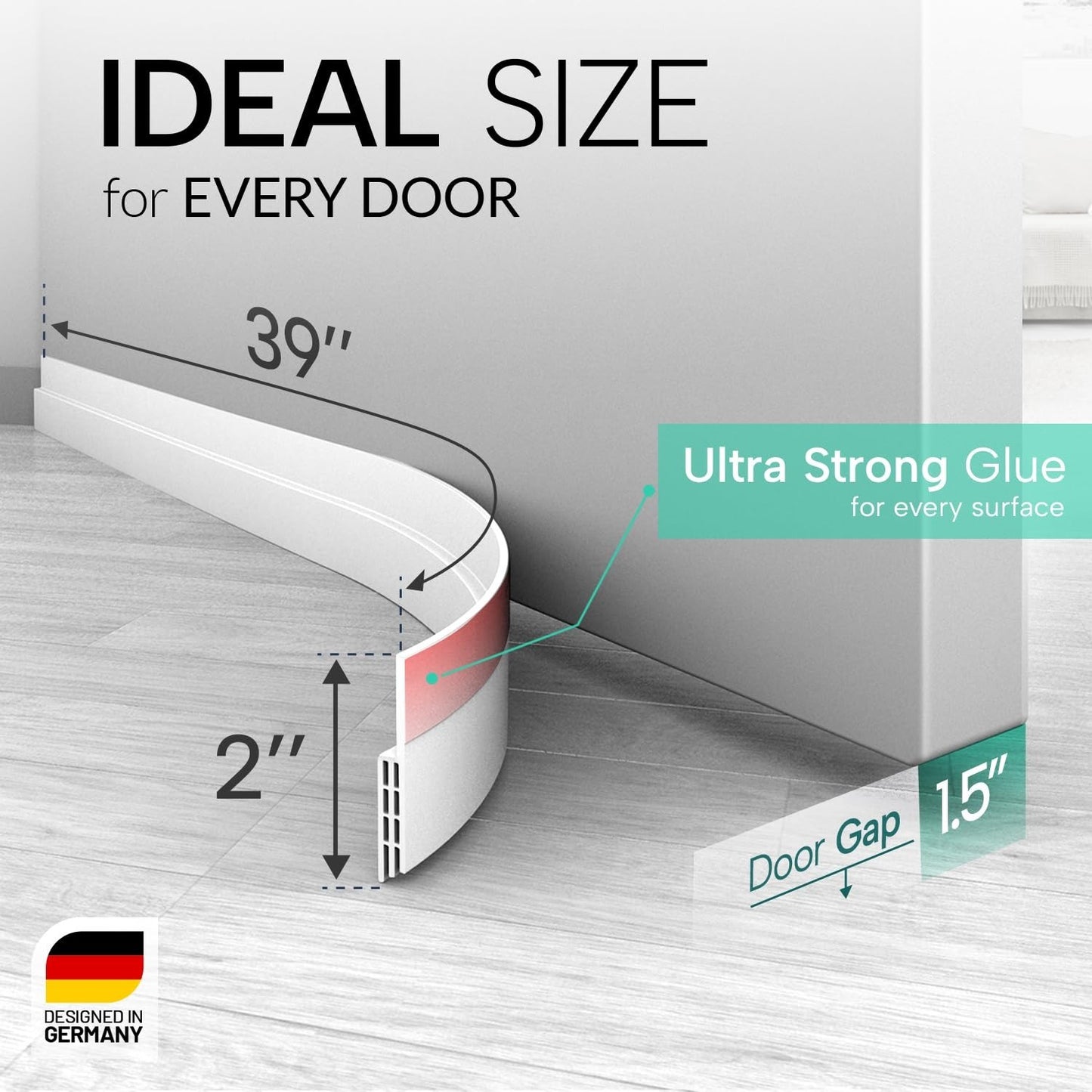 Premium Door Draft Stopper   Energy Saving Weather Stripping Seal for Bottom of2