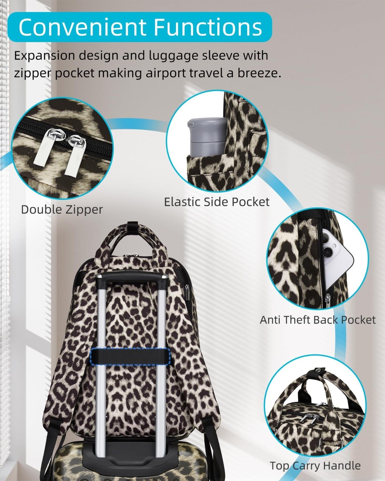 Expandable 3-Piece Carry-On Luggage Set, Lightweight Suitcases with 360° Spinner9