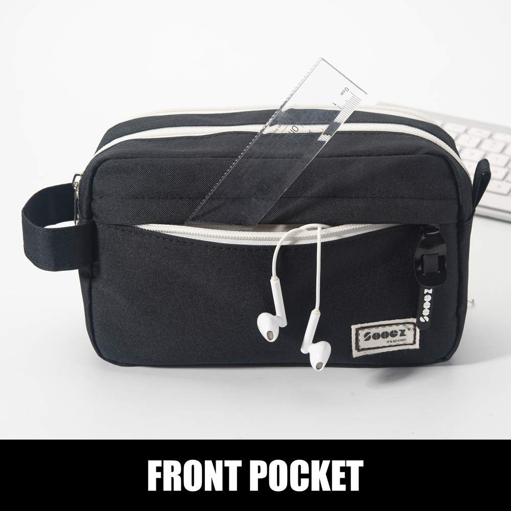 High Capacity Pencil Case Organizer, Portable Pen Bag with Easy Grip Handle, Aes2