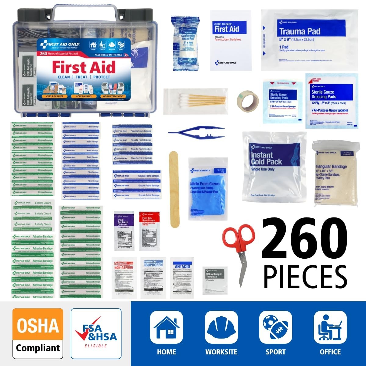 All Purpose 50 Person First Aid Kit   OSHA Compliant Emergency Supplies for Home2