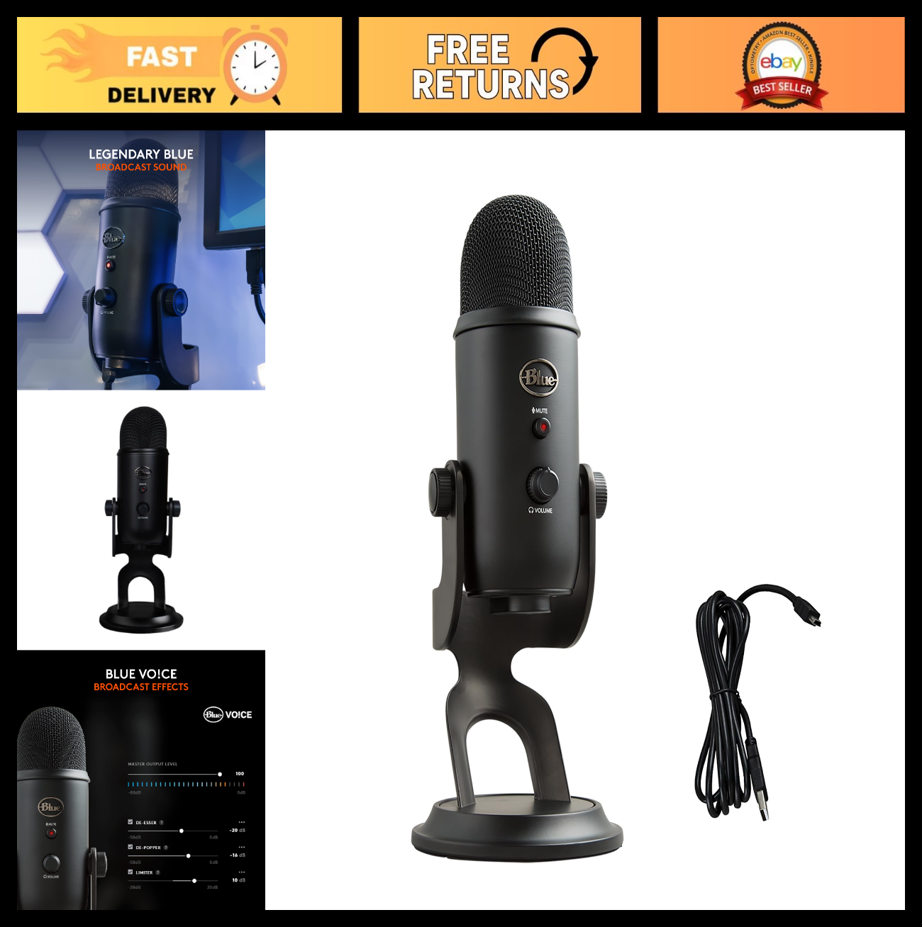 USB Microphone for PC, Mac, Gaming, Streaming, Podcasting - 4 Pickup Patterns, P0