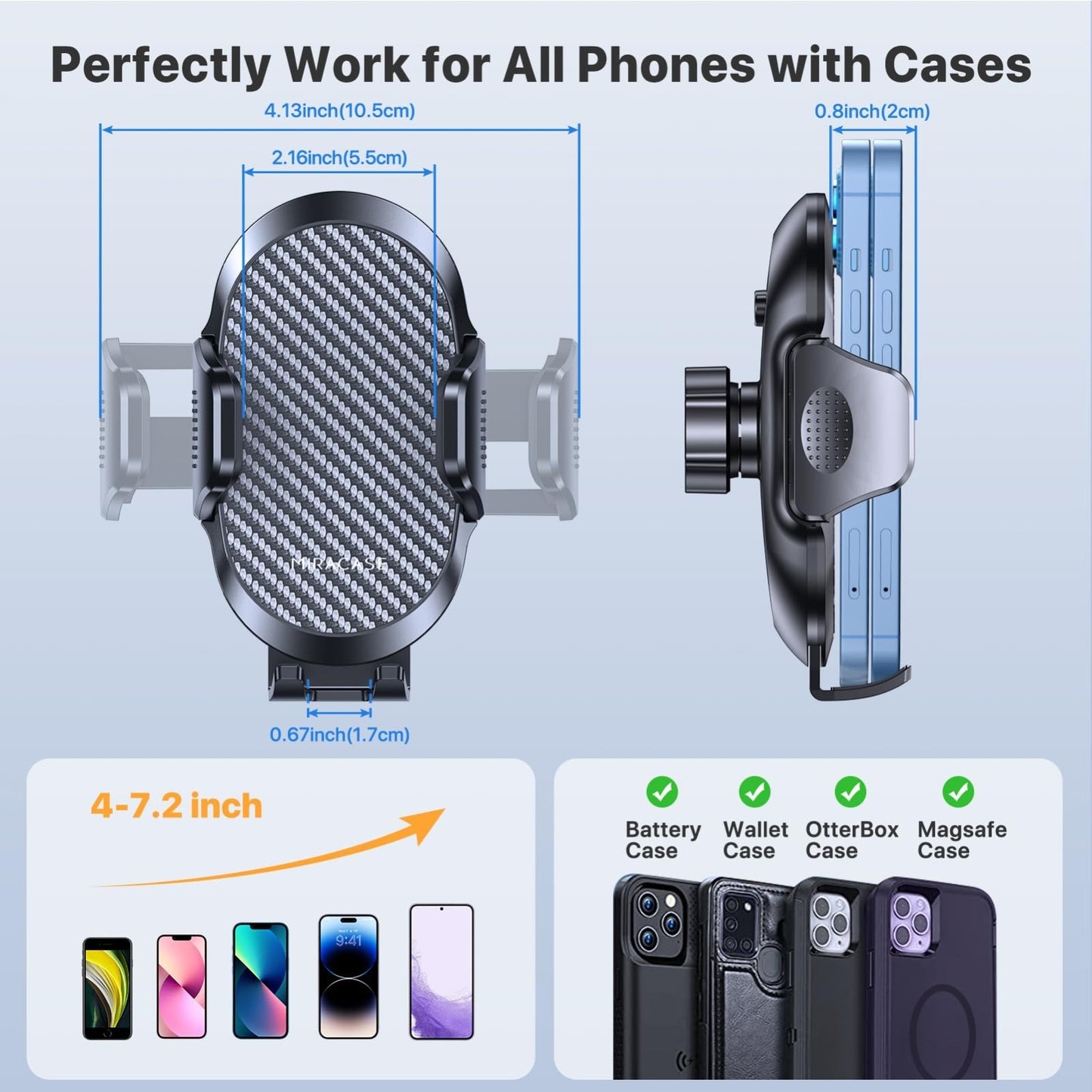 Universal Car Phone Holder with Metal Hook Clip, Air Vent Mount for iPhone & And5