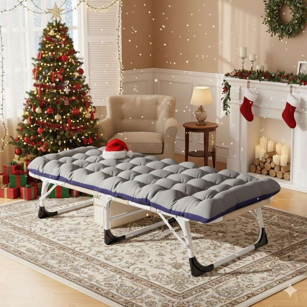 Folding Camping Cot for Adults   5 Position Adjustable Backrest & Padded Cushion2