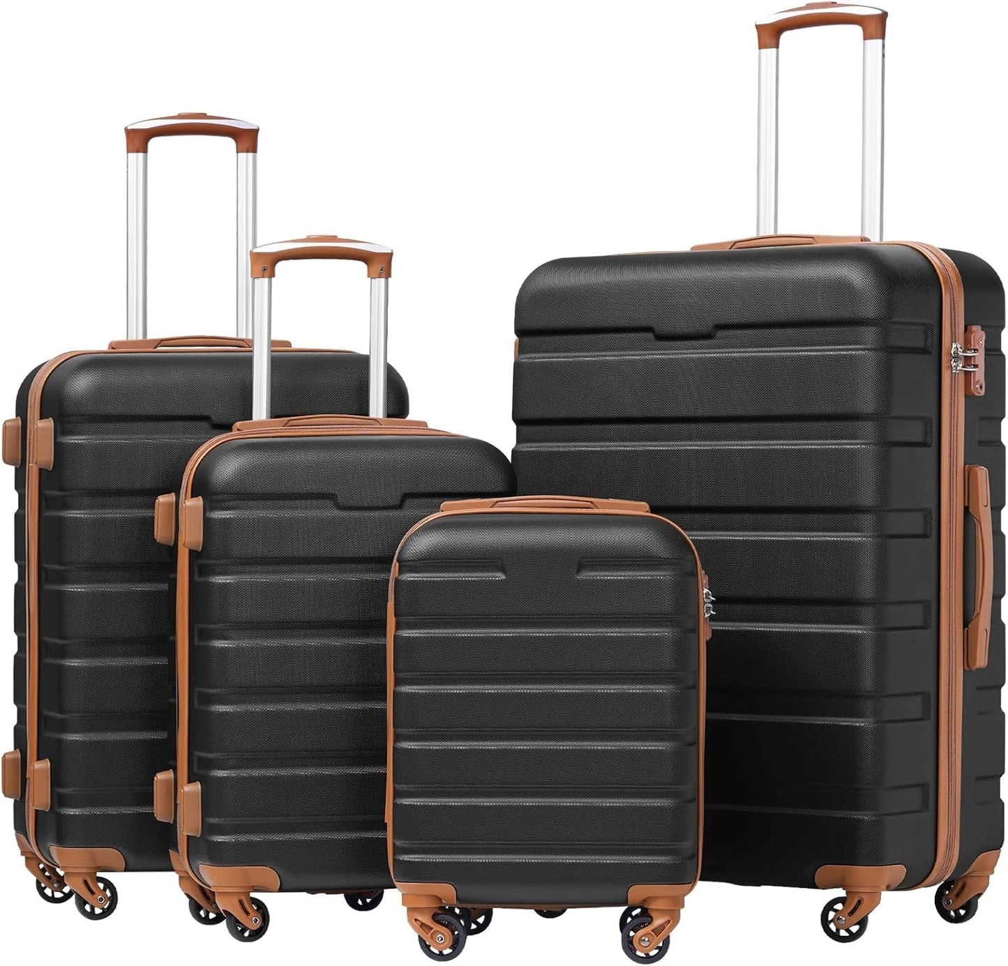 Lightweight Hardshell Luggage Set, 4-Piece Suitcase with 360° Spinner Wheels, TS1
