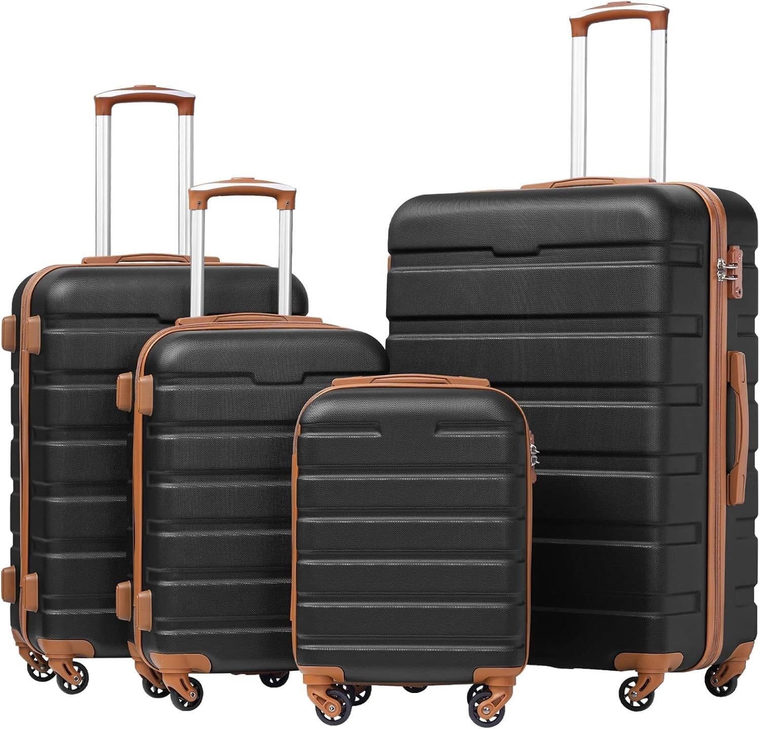 Lightweight Hardshell Luggage Set, 4-Piece Suitcase with 360° Spinner Wheels, TS1