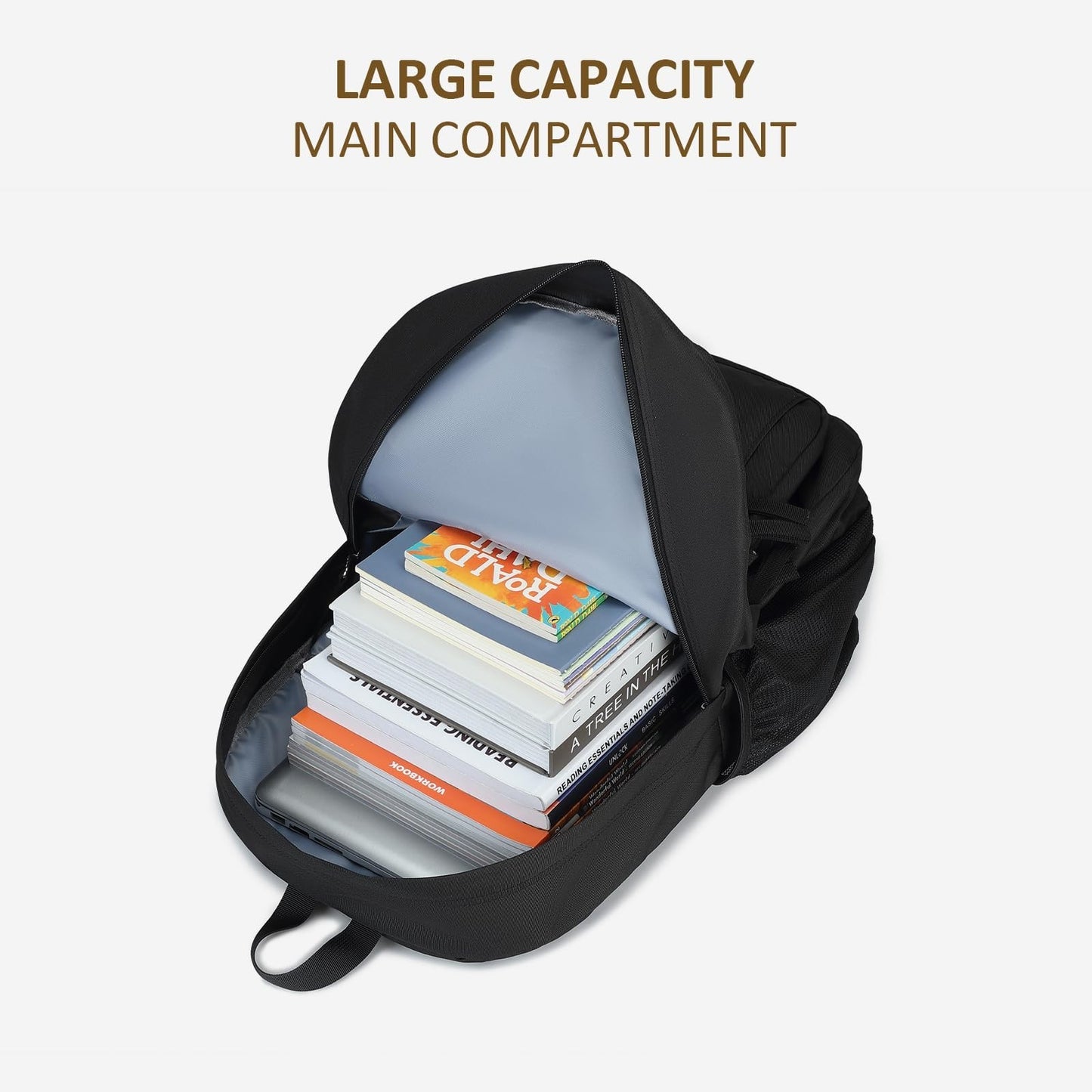 Water Resistant Large Travel Backpack for College, School & Work   Unisex Bookba5