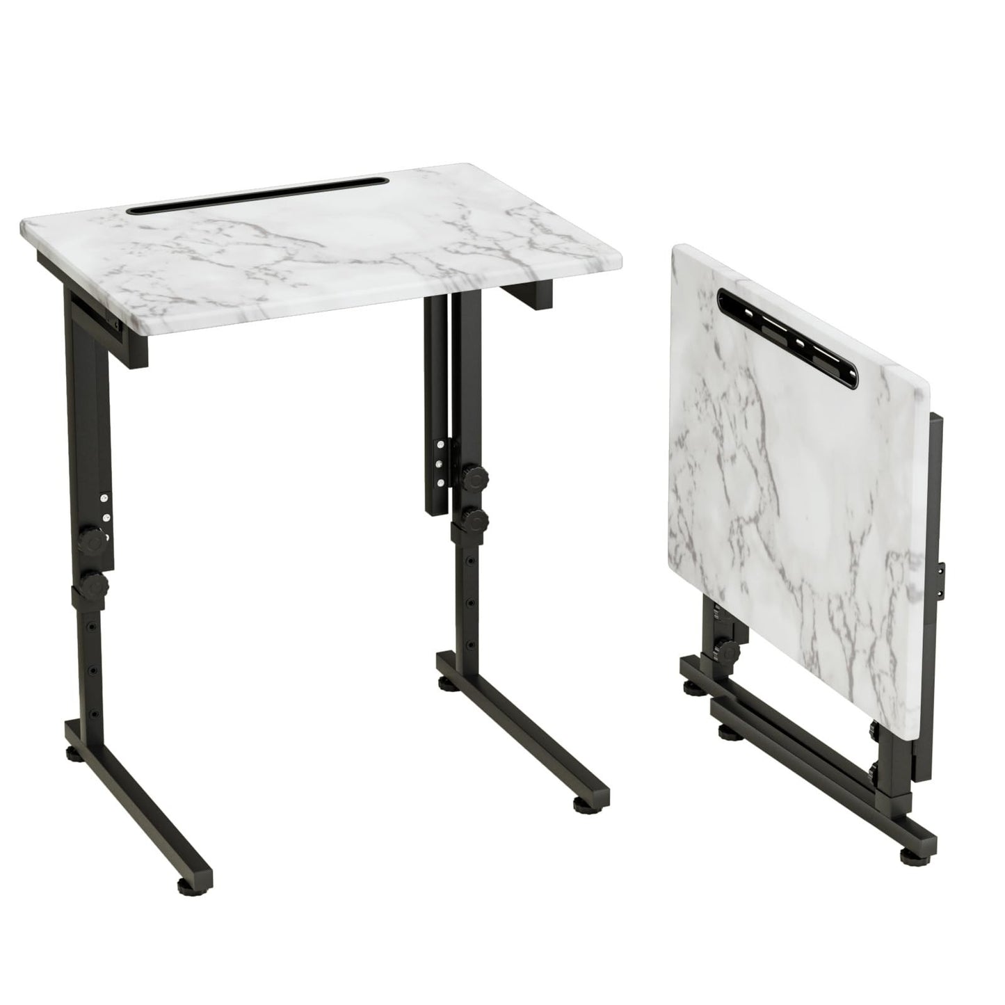 Folding C-Shaped TV Tray Table - Adjustable, Slide Under Couch, No Assembly, Mar1