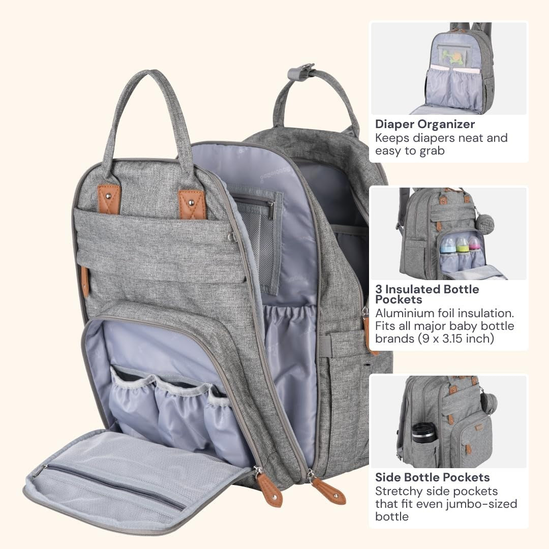 Extra Large Diaper Bag Backpack   Expandable Baby Tote with Changing Pad, Stroll4