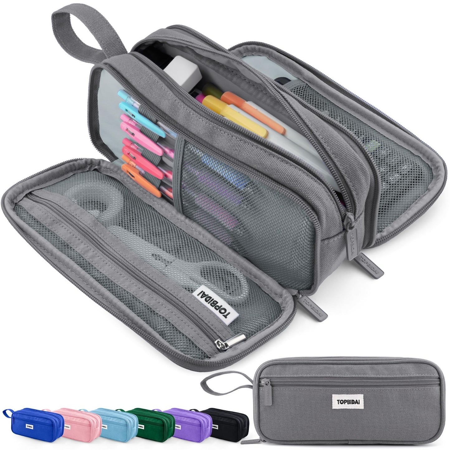 Large Pencil Case Pouch for Kids & Adults   Stylish Organizer for School & Offic1