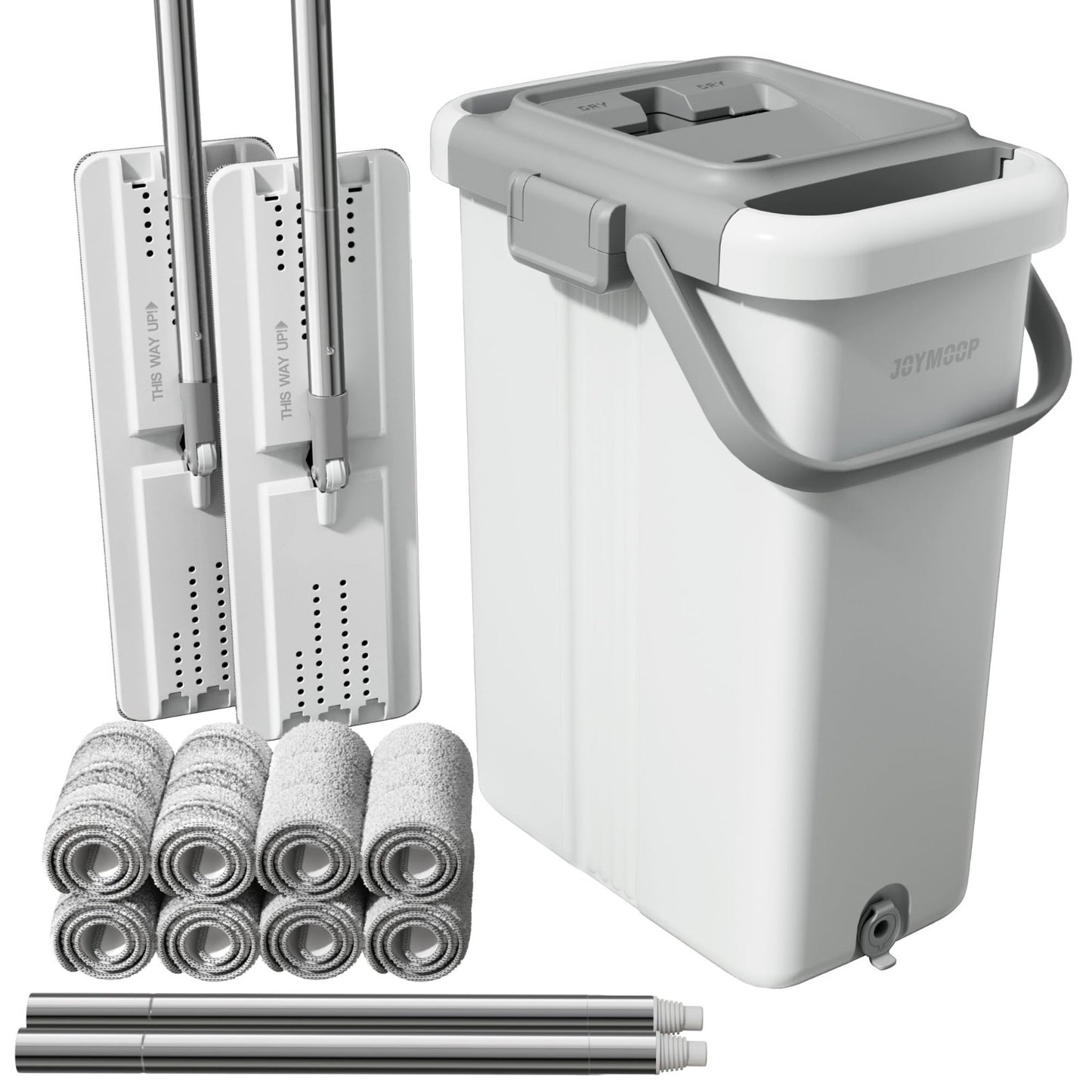 Mop and Bucket Set for Floor & Wall Cleaning, Flat Mop System with 60" Dual Mops7