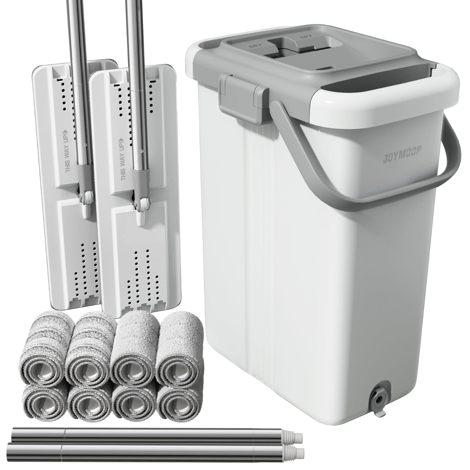 Mop and Bucket Set for Floor & Wall Cleaning, Flat Mop System with 60" Dual Mops7