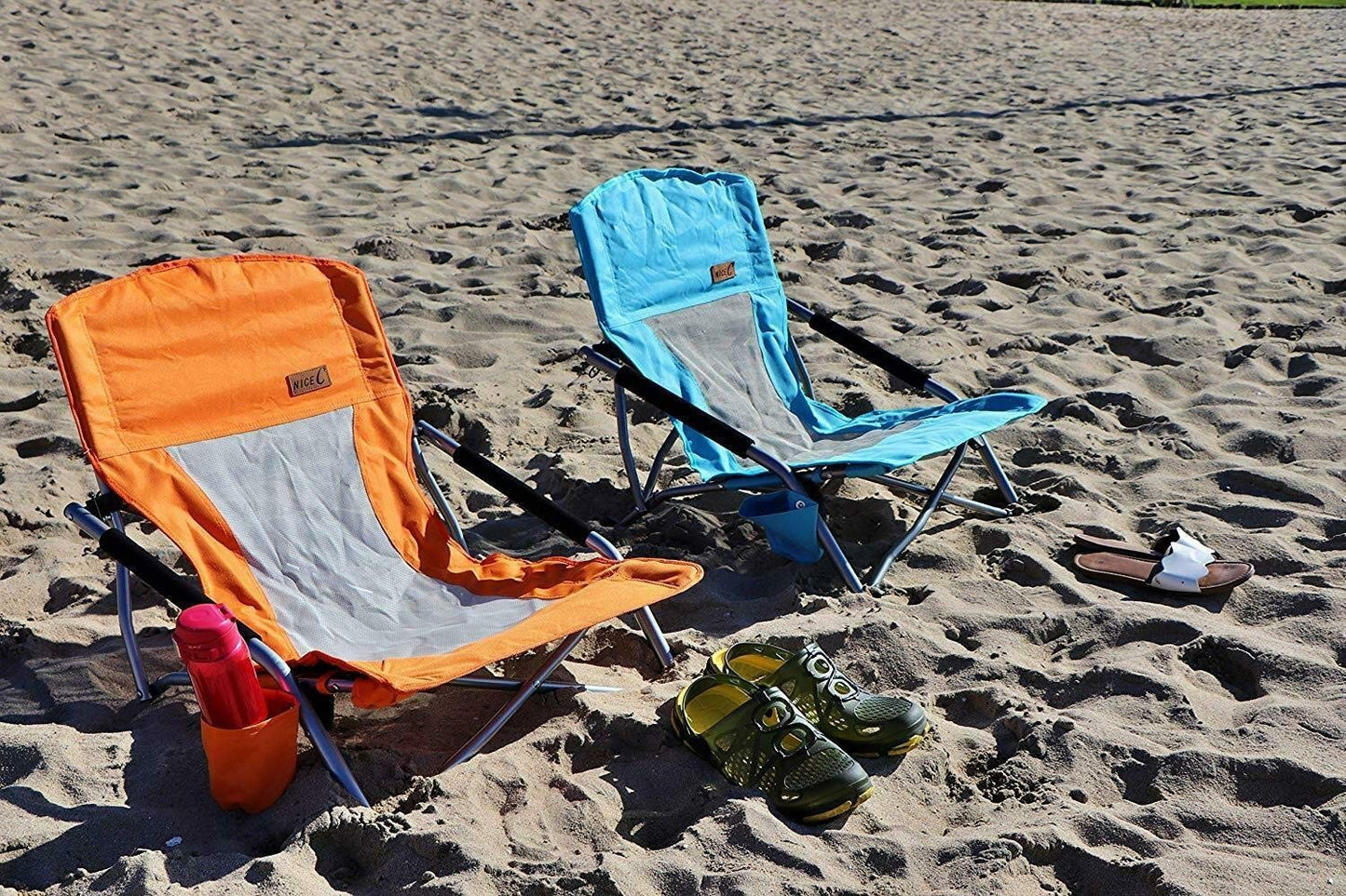 Compact Folding Beach Chair with Cup Holder - Heavy Duty Outdoor Camping, Travel3