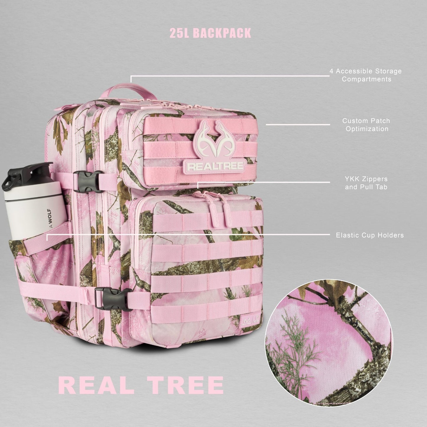 Durable 25L Waterproof Gym Backpack   1000D Oxford, MOLLE Webbing, Laptop Pocket2