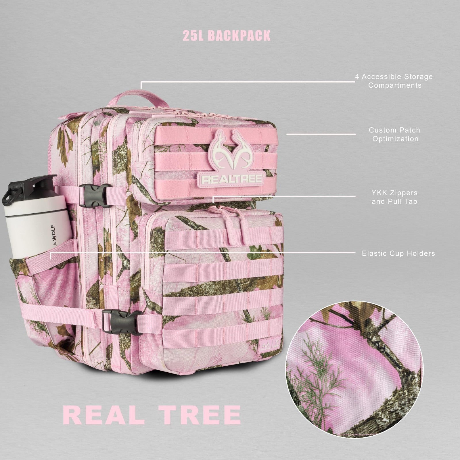 Durable 25L Waterproof Gym Backpack   1000D Oxford, MOLLE Webbing, Laptop Pocket2